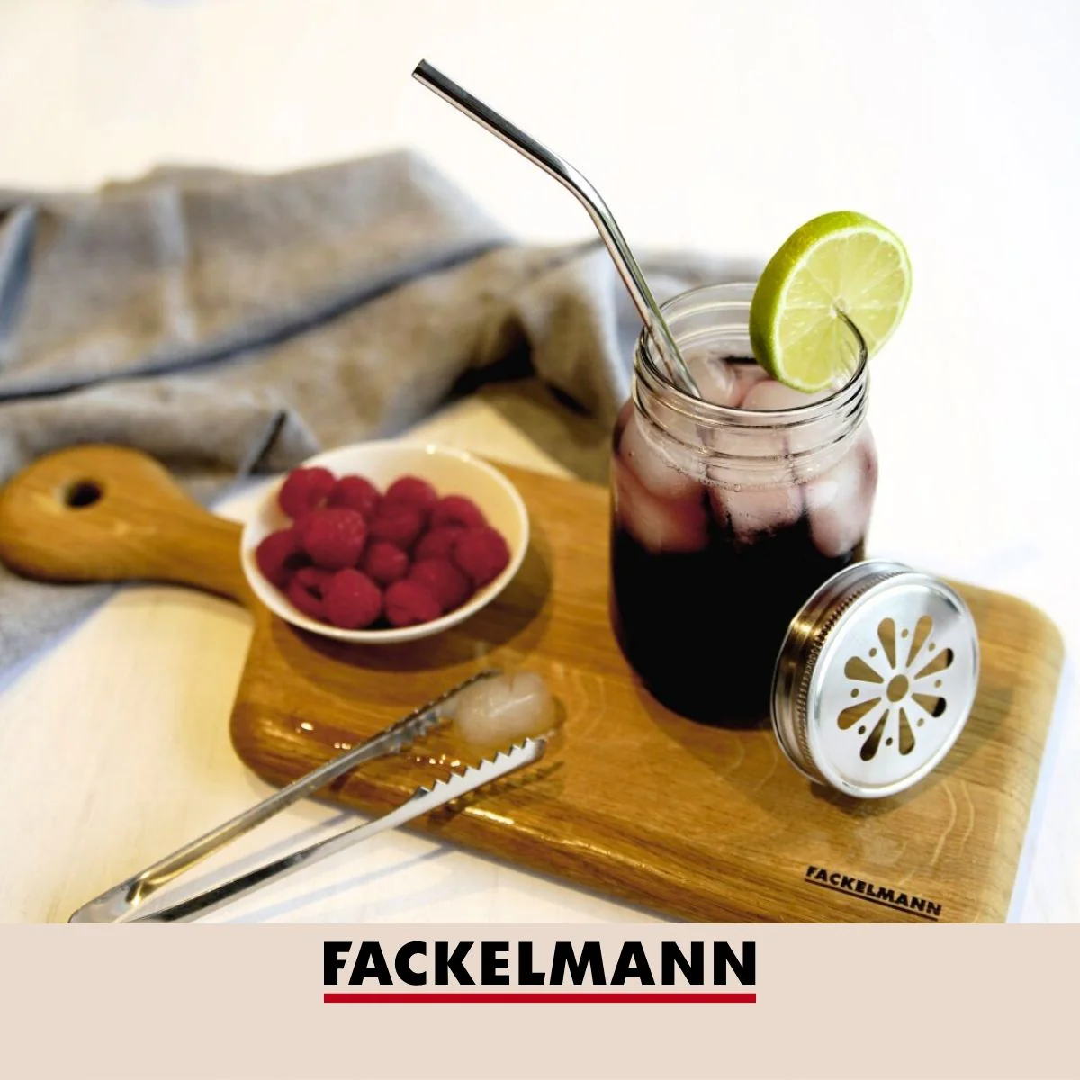 Lot de 4 pailles incurvées en inox avec goupillon 24 cm Fackelmann Bar Concept - Image 5