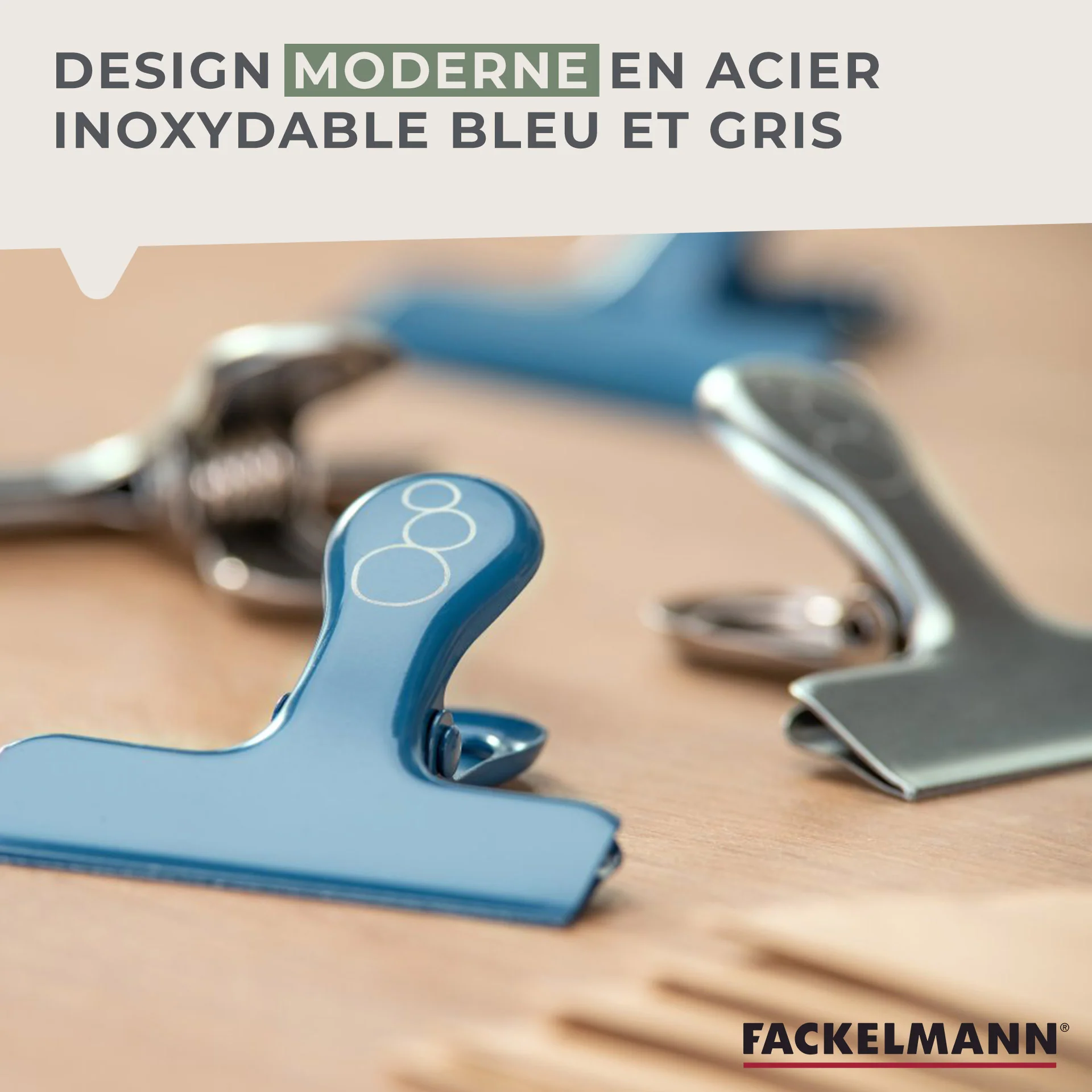 Lot de 4 pinces inox pour fermer les sachets Fackelmann Balance - Image 6