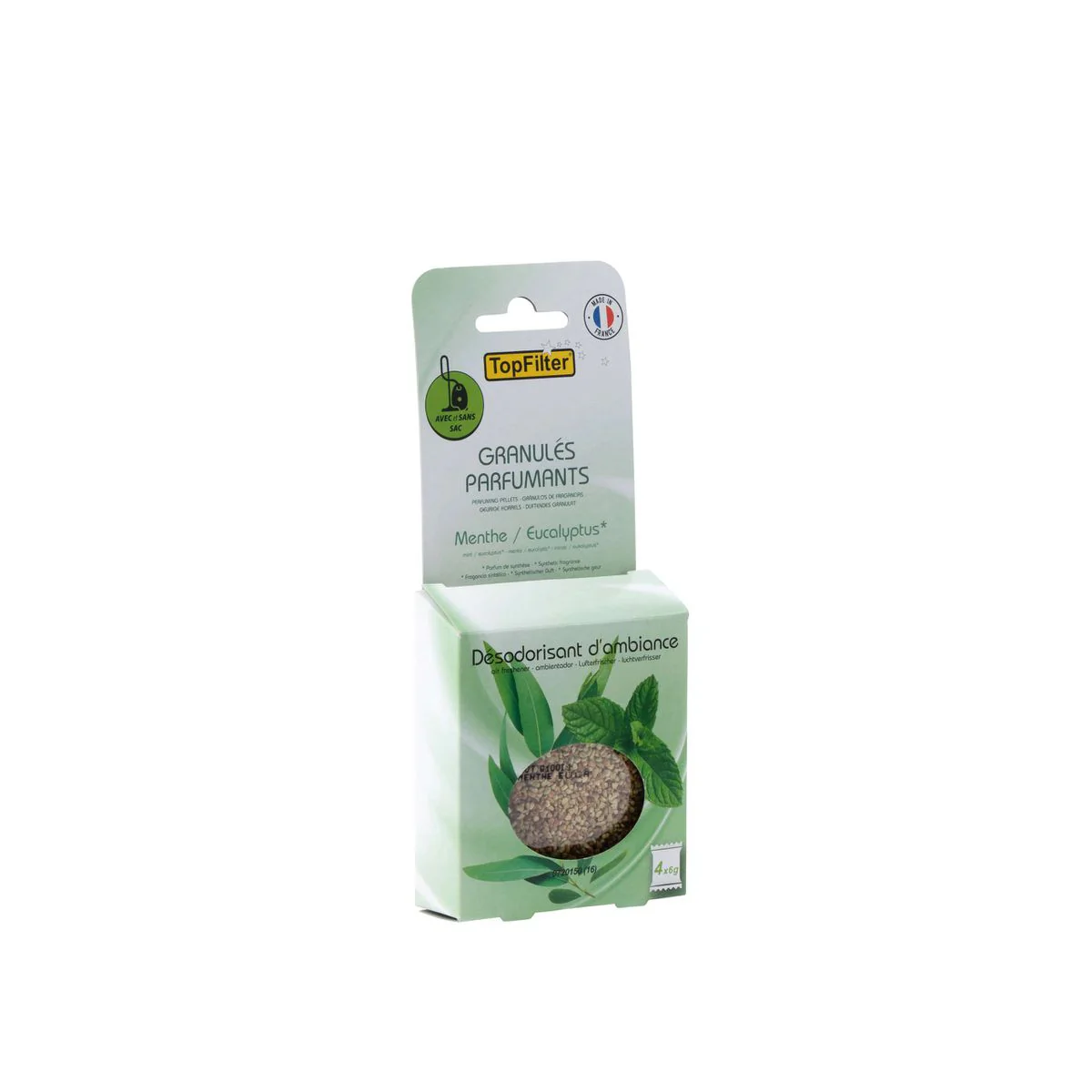 Lot de 4 sachets de parfum pour aspirateur odeur menthe/eucalyptus TopFilter - Image 2
