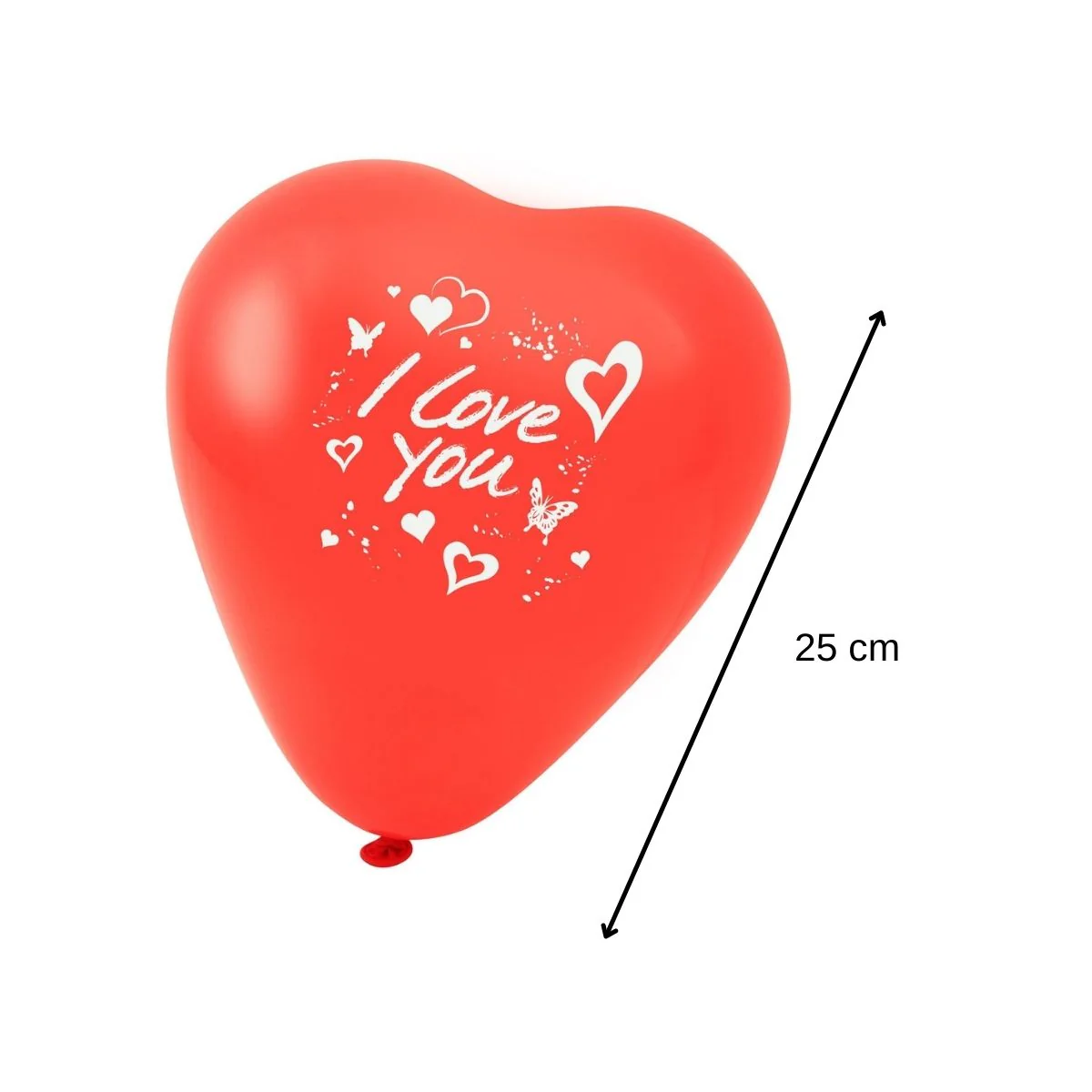 Lot de 5 ballons de baudruche cœur rouge avec inscription Fackelmann Nature - Image 3
