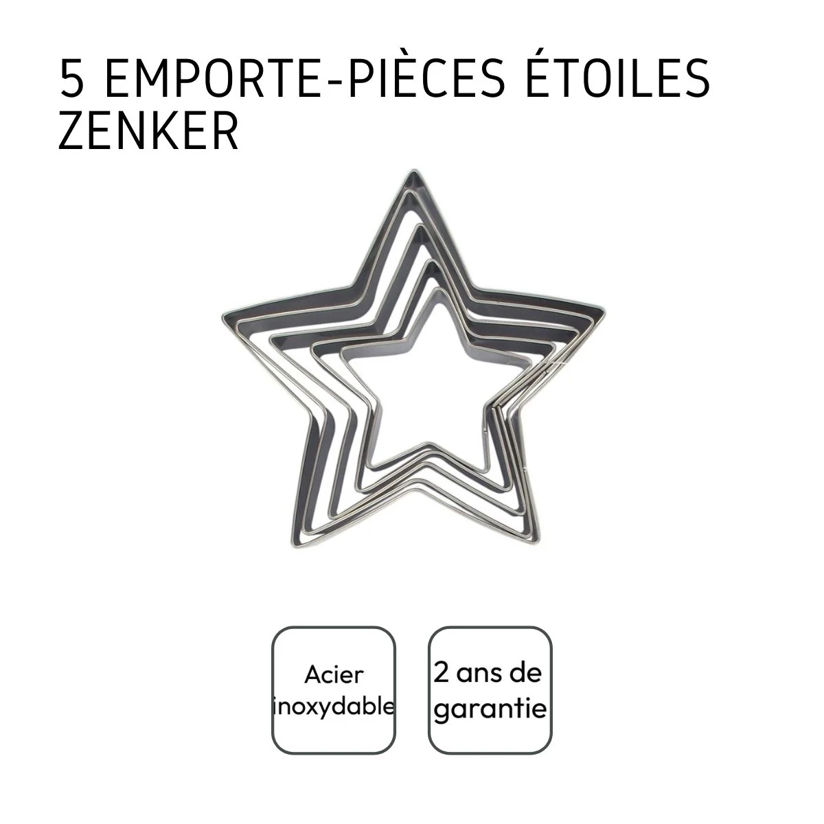 Lot de 5 emporte-pièces de Noël en forme d'étoile Zenker Emporte-pièces - Image 4