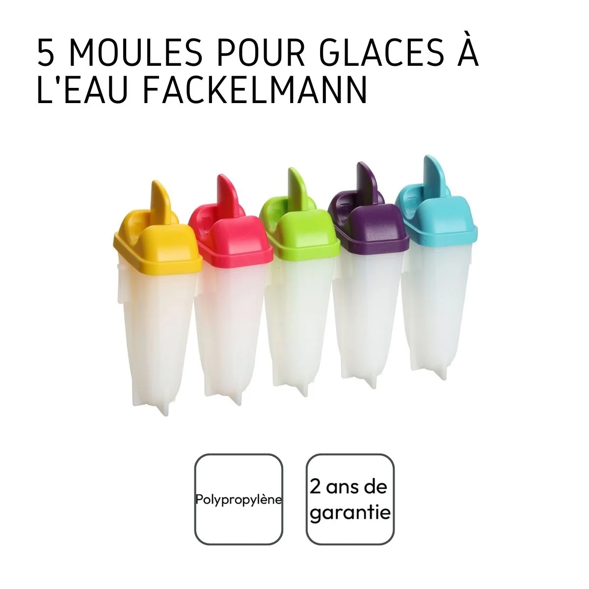 Lot de 5 moules pour glaces à l'eau maison Fackelmann - Image 4
