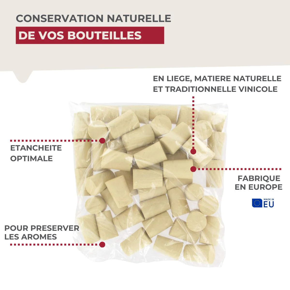 Lot de 50 bouchons de liège coniques Fackelmann Bar Concept - Image 6