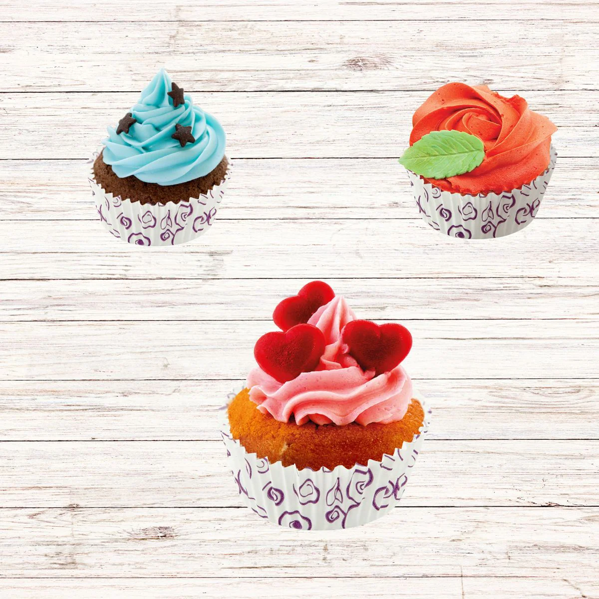 Lot de 50 moules à muffins en papier motif fleur violette 7 cm Zenker Smart Pastry - Image 2