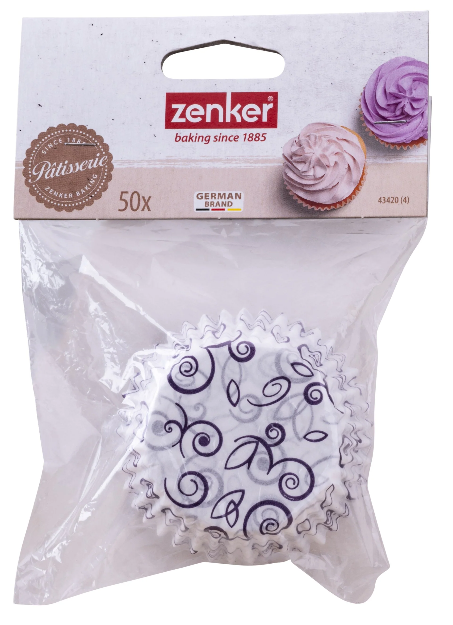 Lot de 50 moules à muffins en papier motif fleur violette 7 cm Zenker Smart Pastry - Image 4