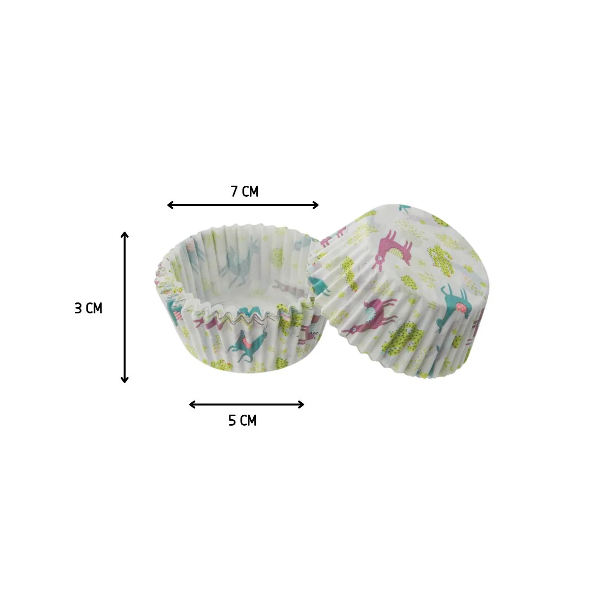 Lot de 50 moules à muffins en papier motif lama et cactus 7 cm Zenker Smart Pastry - Image 3