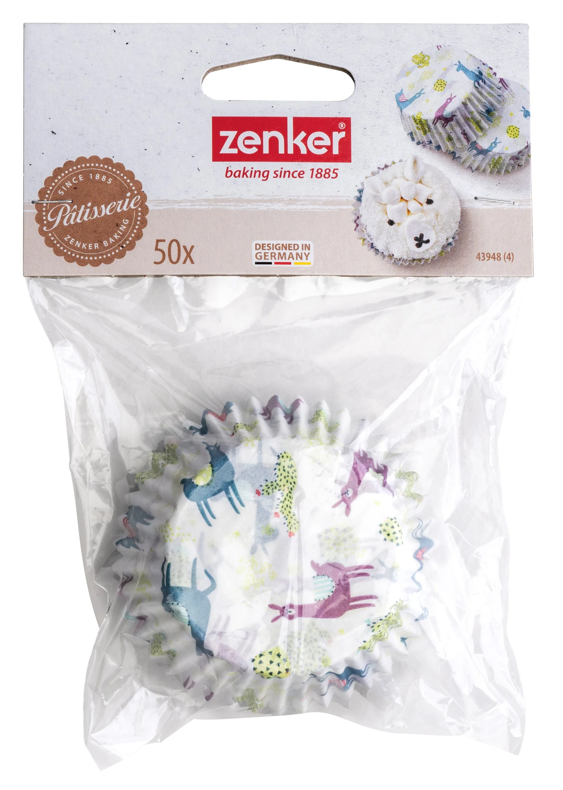 Lot de 50 moules à muffins en papier motif lama et cactus 7 cm Zenker Smart Pastry - Image 4