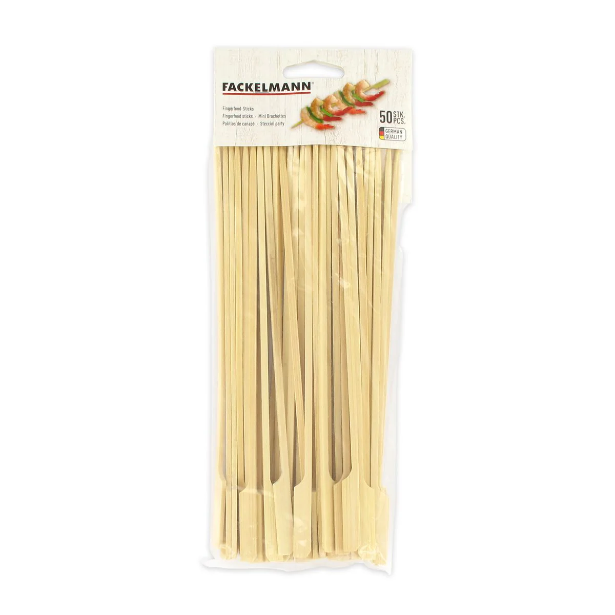 Lot de 50 pics à brochette en bois de 25 cm Fackelmann Wood Edition - Image 2