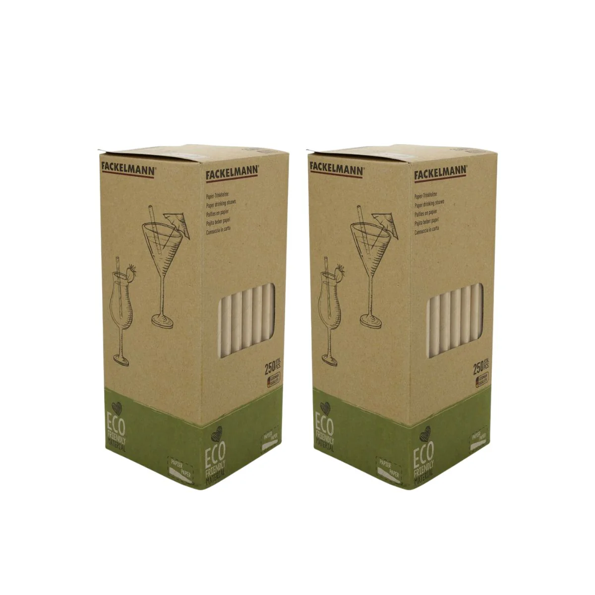 Lot de 500 pailles en papier brun 21 cm Fackelmann Nature - Image 4
