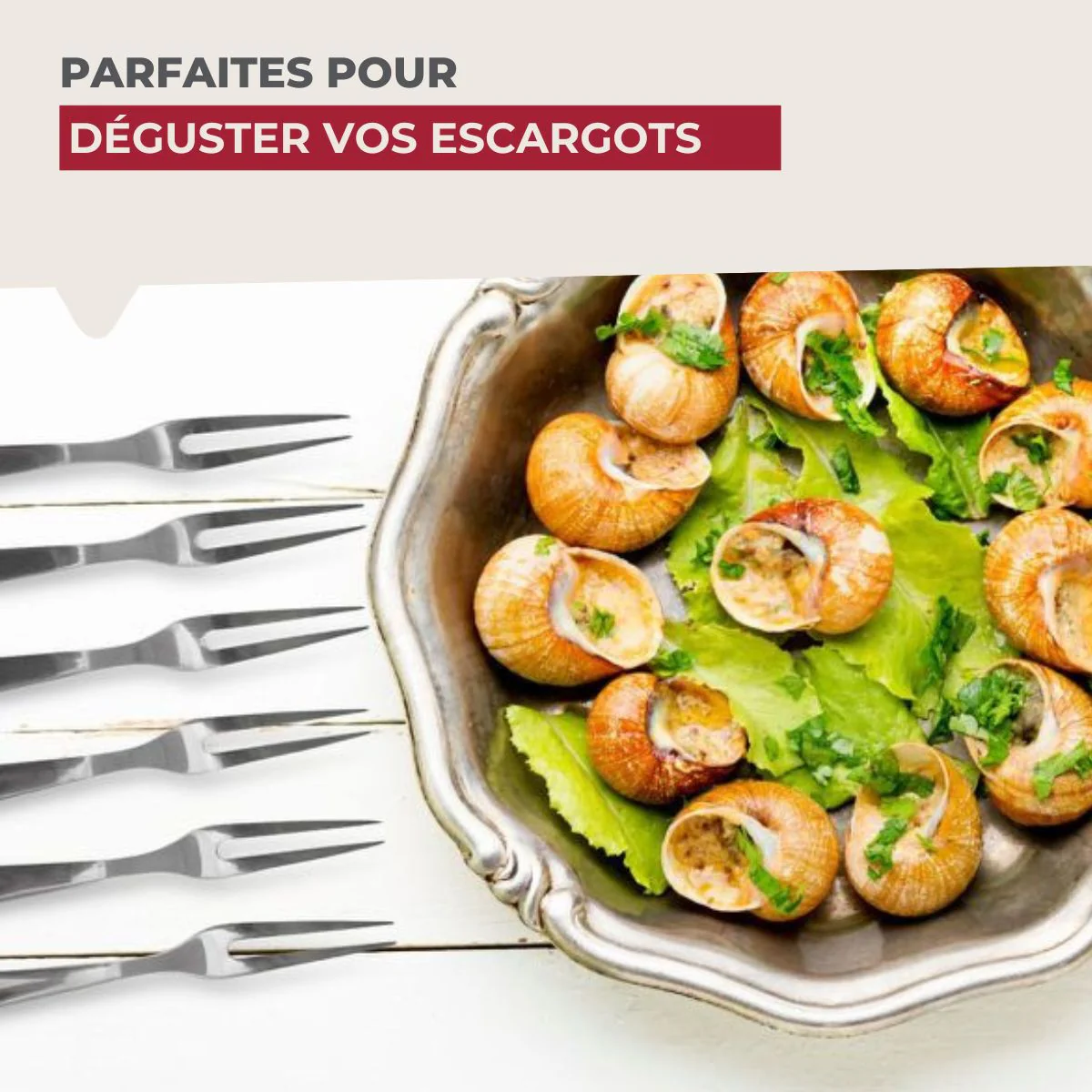 Lot de 6 fourchettes à escargots 12,5 cm Fackelmann - Image 4