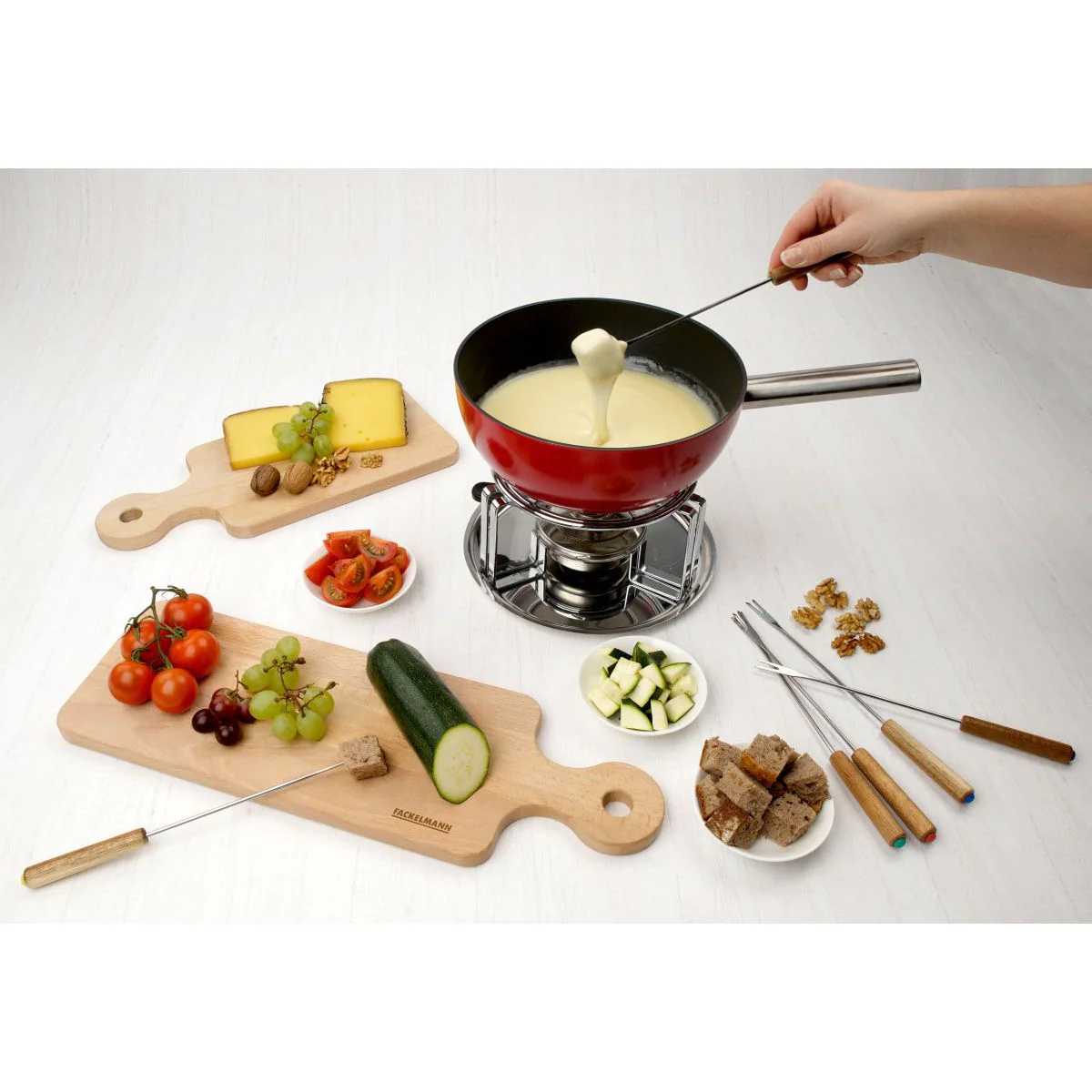 Lot de 6 fourchettes à fondue savoyarde en bois FSC Fackelmann Nature - Image 7
