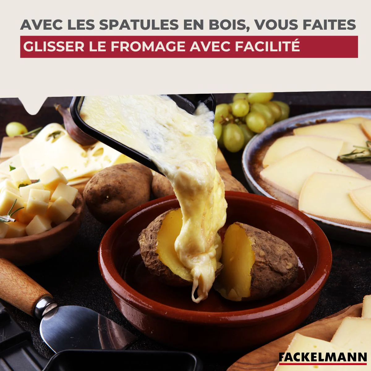 Lot de 6 spatules à raclette en bois 13 cm Fackelmann Wood Edition - Image 4