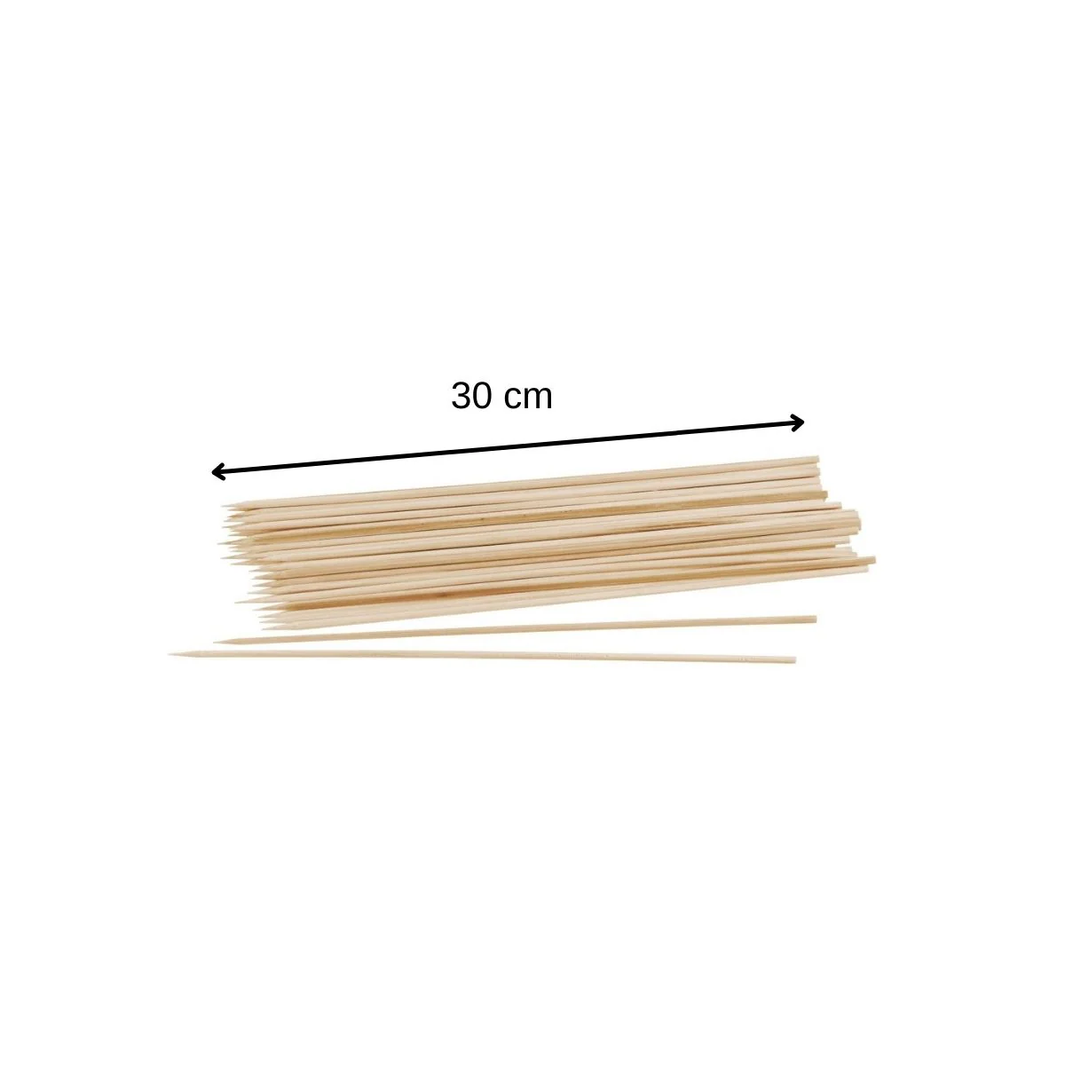 Lot de 70 pics à brochettes en bois de 30 cm Fackelmann Barbecue - Image 3