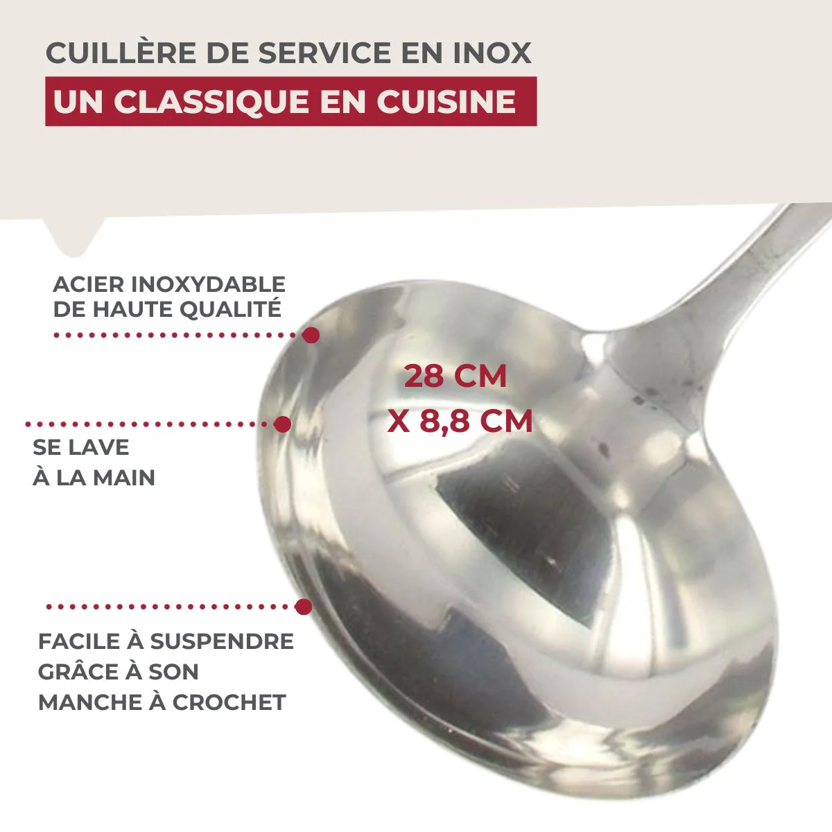 Louche de cuisine inox 28 cm Fackelmann Oxford - Image 4