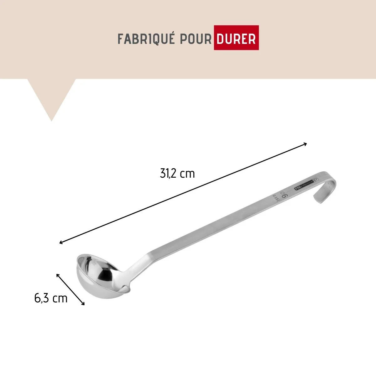 Louche de cuisine inox 31,2 cm FM Professional Divers - Image 3