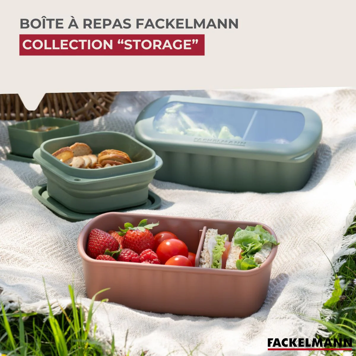 Lunchbox Terracotta à compartiment réglable 1 litre sans BPA Fackelmann Storage - Image 2