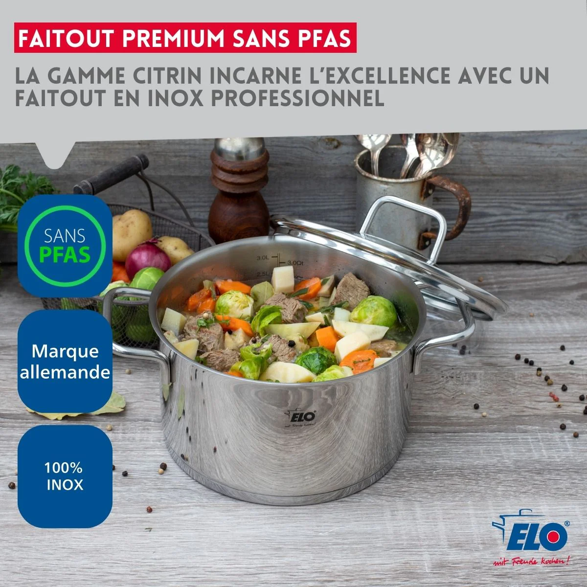 Faitout en inox 16 cm de 1,7 litres Elo Citrin - Image 4