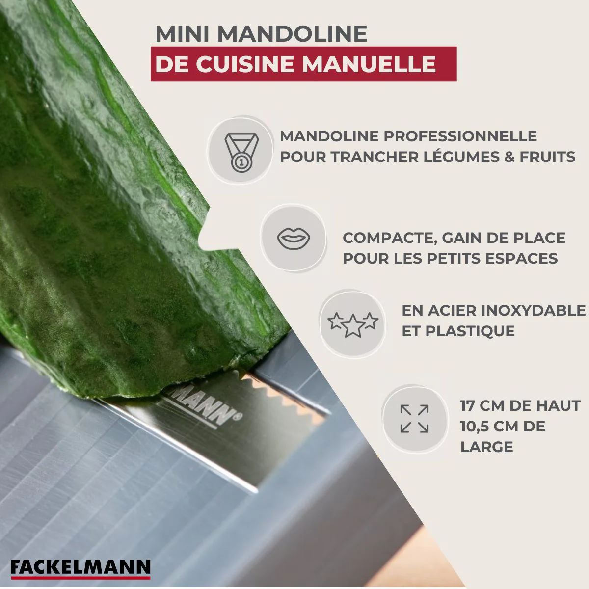 Mini mandoline professionnelle Fackelmann Handmade Tradition - Image 3