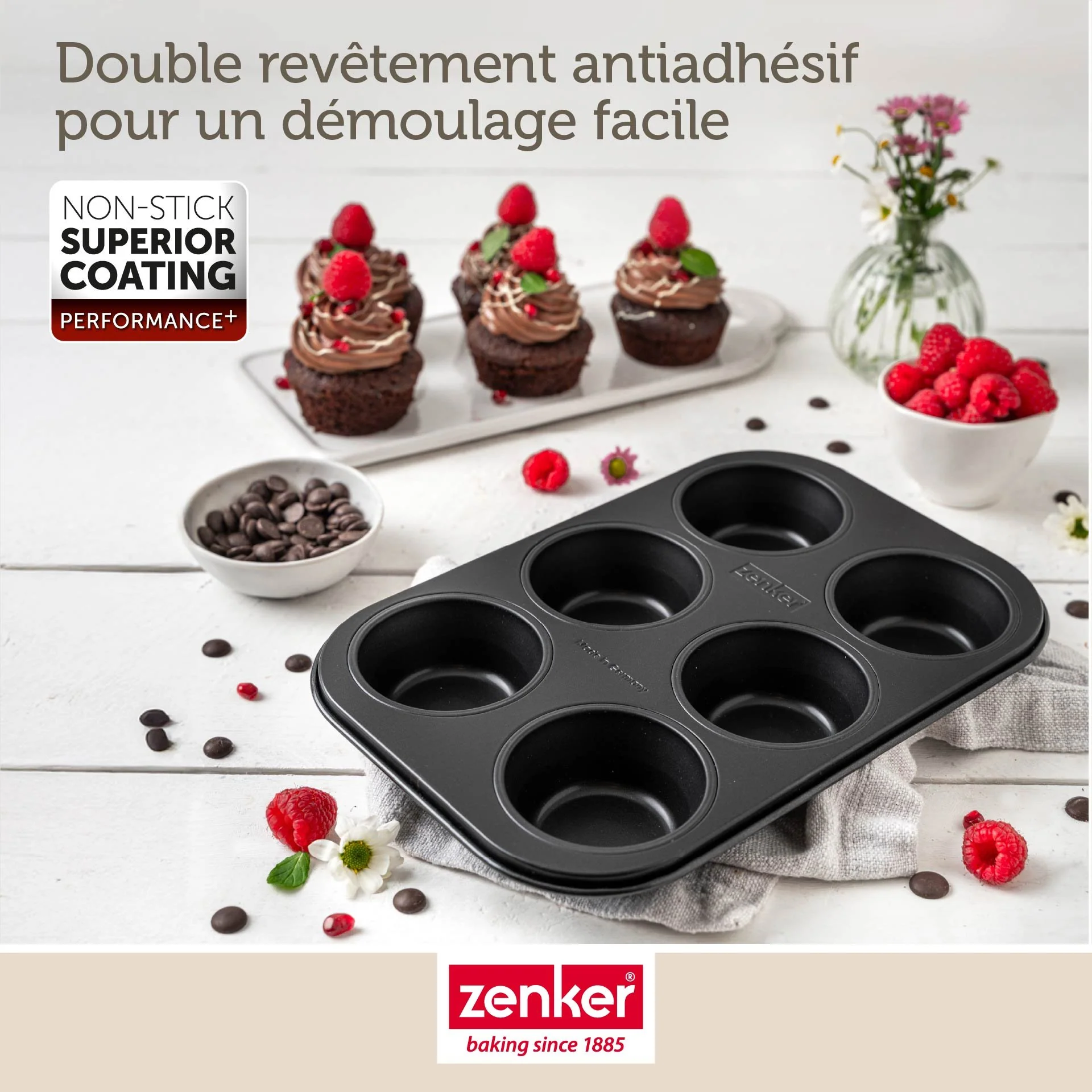 Moule à muffins 6 empreintes 28 x 19 cm Zenker Perfect Black + - Image 6