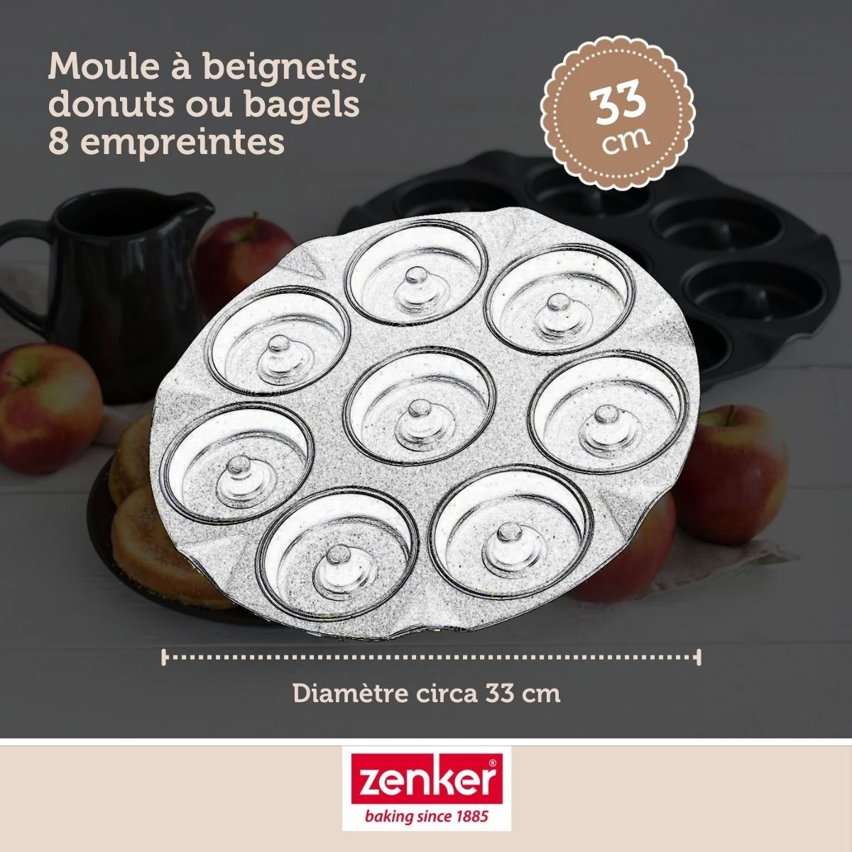 Moule pour 8 beignets au four 33 Zenker Black Metallic - Image 3