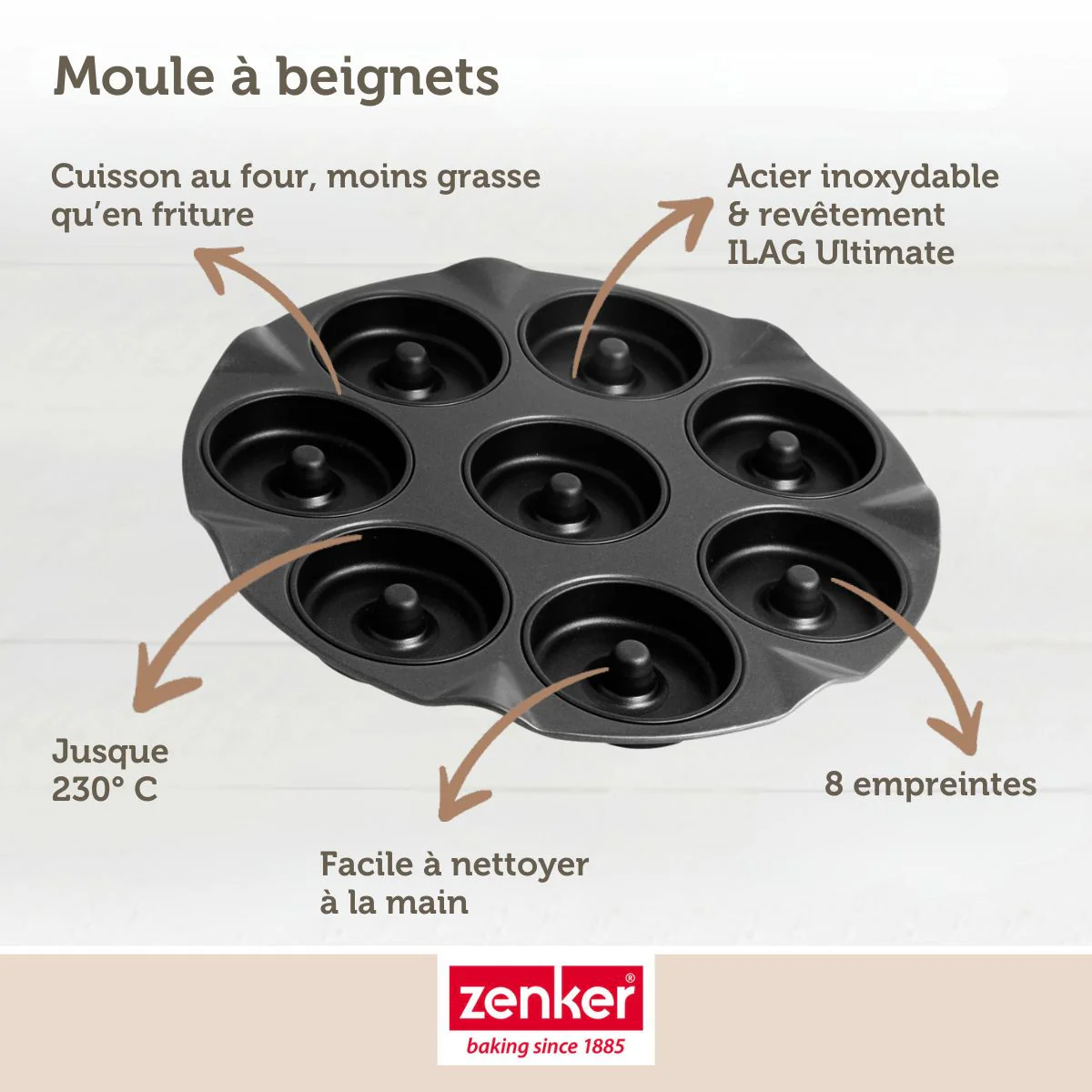 Moule pour 8 beignets au four 33 Zenker Black Metallic - Image 4