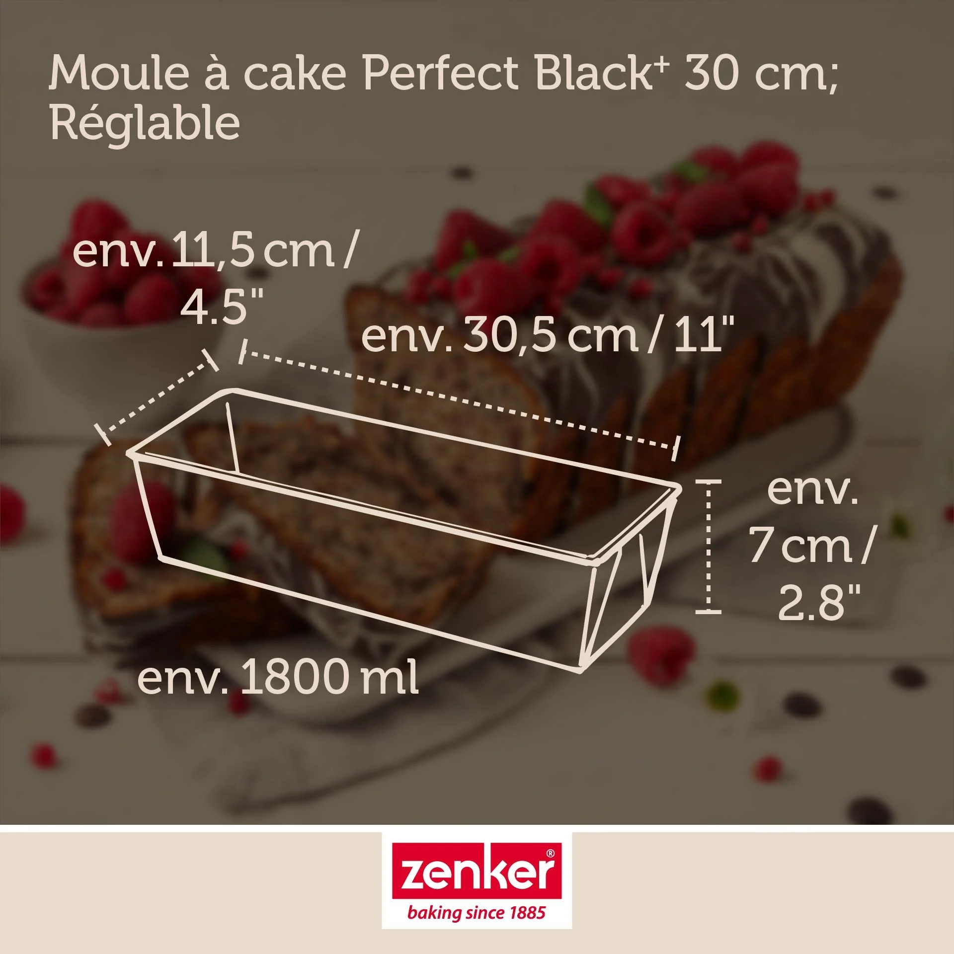 Moule à cake 30,5 x 11,5 x 7 cm Zenker PerfectBack+ - Image 3