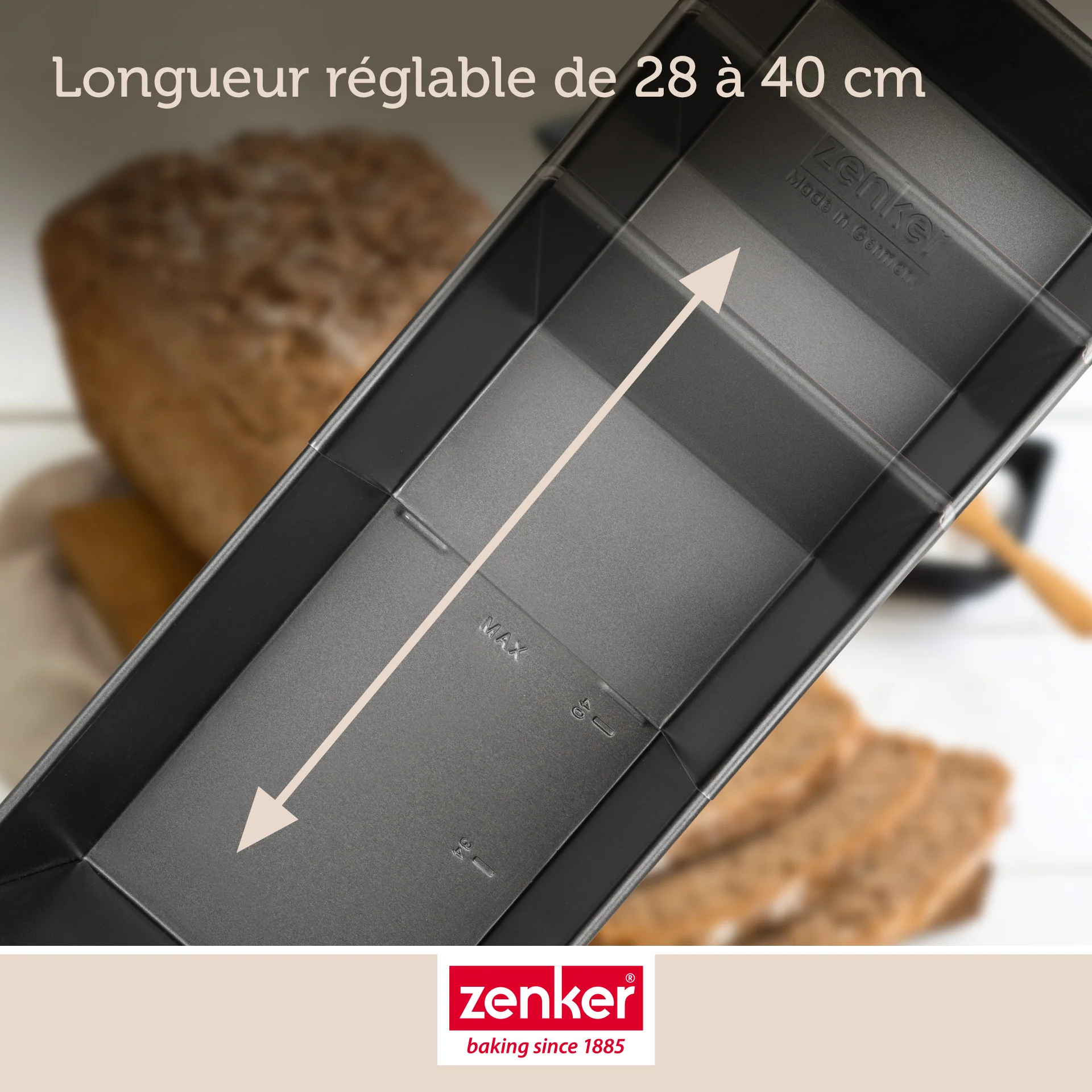 Moule à cake extensible 28 à 40 cm Zenker Black Metallic - Image 5