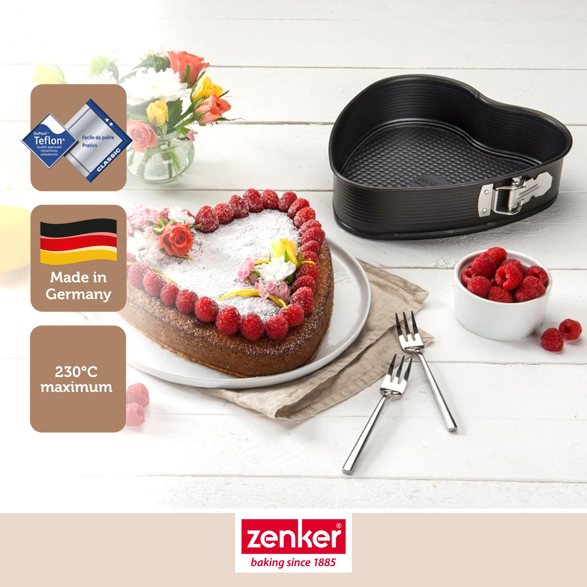 Moule à gâteau coeur avec charnière 27 x 25 cm Zenker Special Creative - Image 2