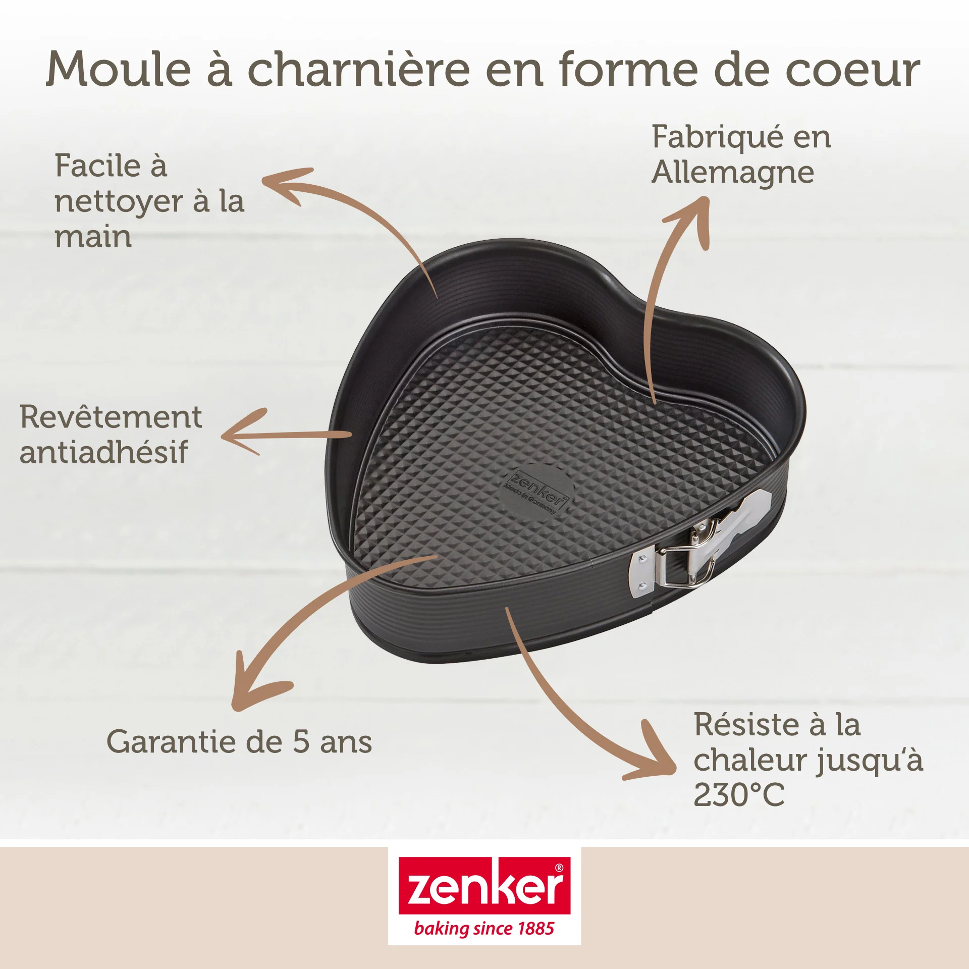 Moule à gâteau coeur avec charnière 27 x 25 cm Zenker Special Creative - Image 3