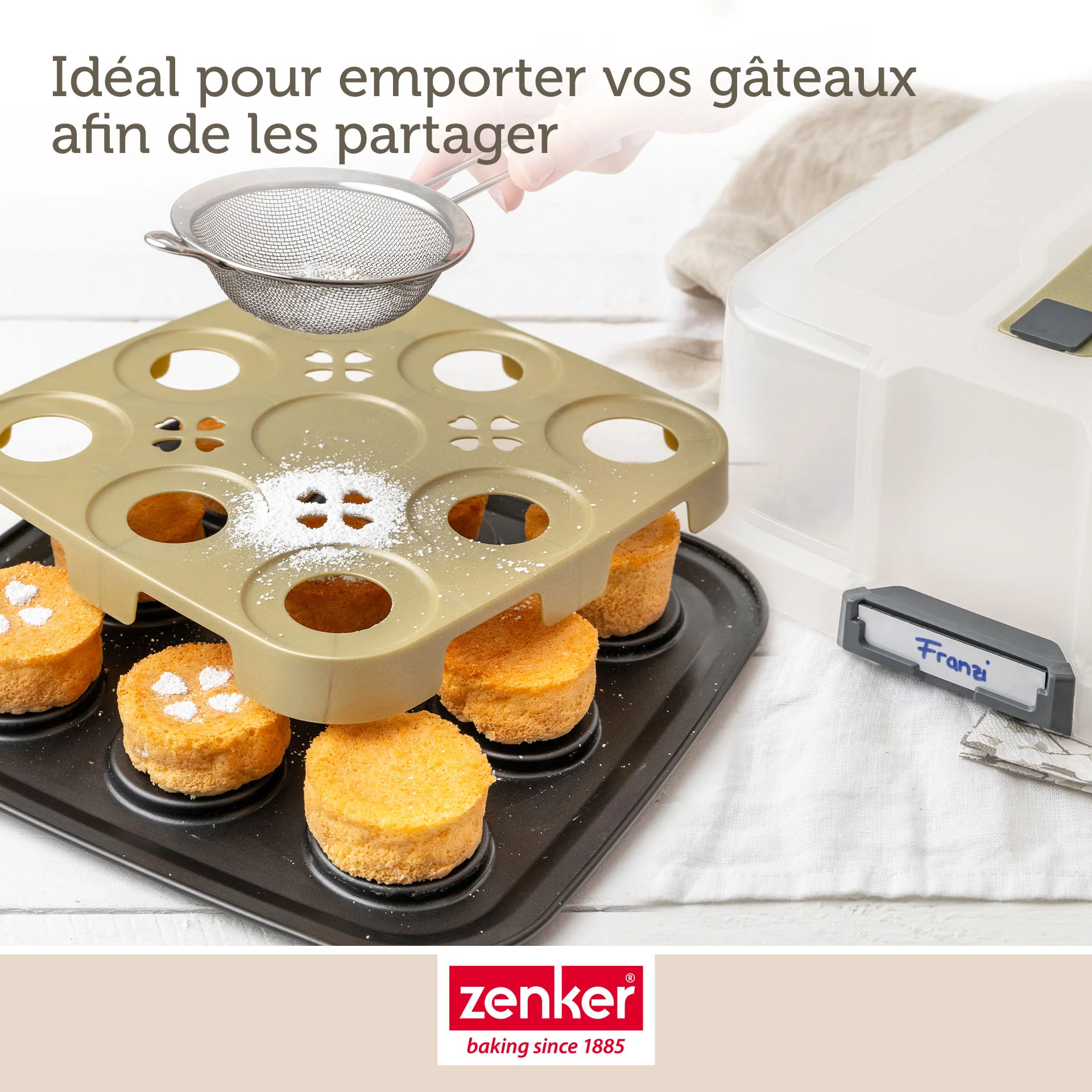 Moule à gâteaux individuels 9 empreintes avec couvercle 29 x 29 cm Zenker Bake Click and Go - Image 7