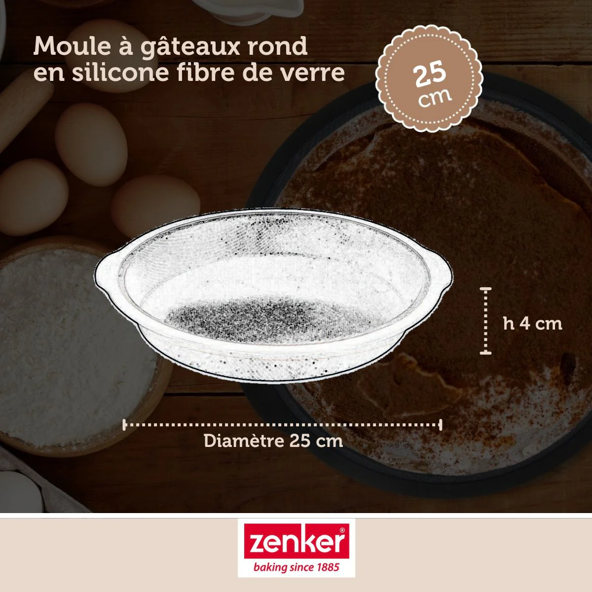 Moule à manqué 25 cm Zenker Silicone fibre de verre - Image 3