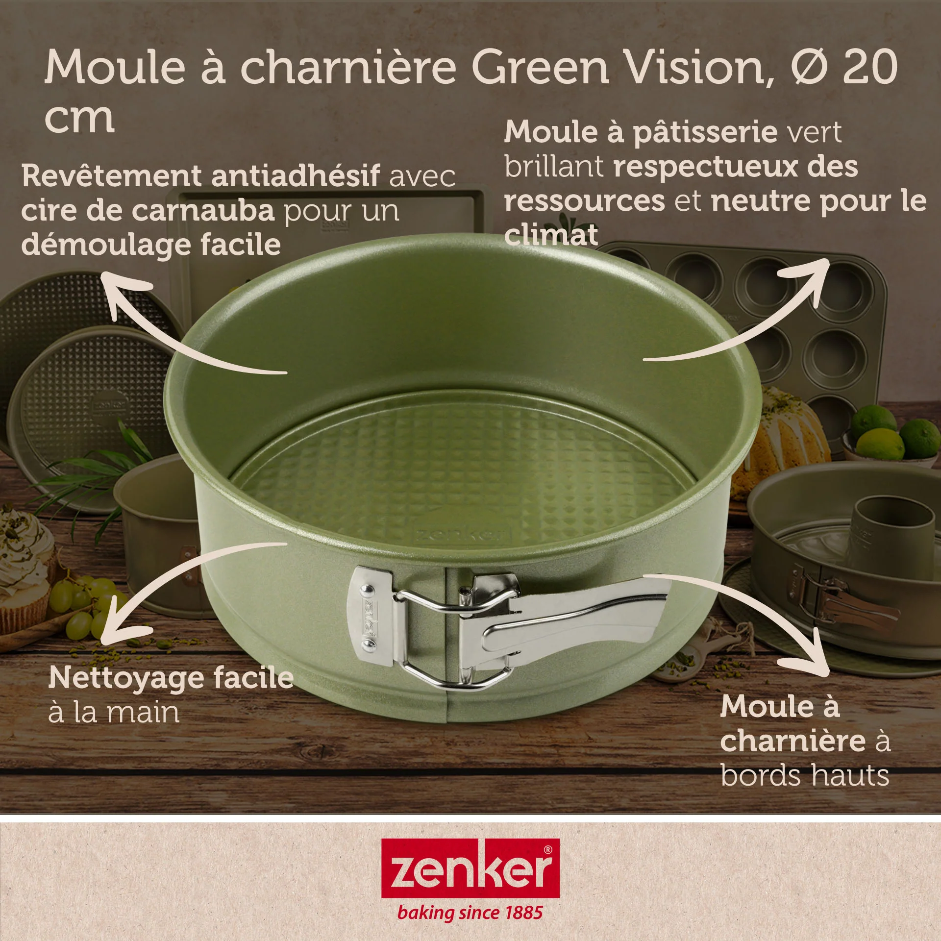 Moule à manqué à charnière 20 cm Zenker Green Vision - Image 3