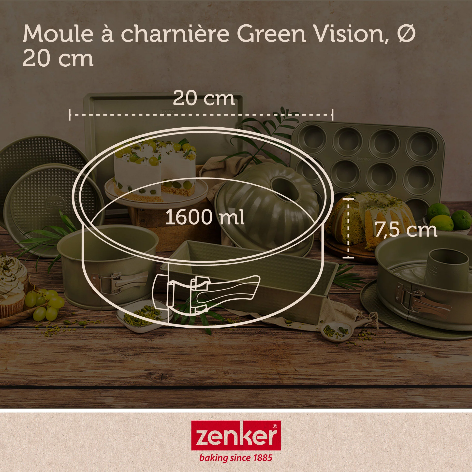Moule à manqué à charnière 20 cm Zenker Green Vision - Image 4