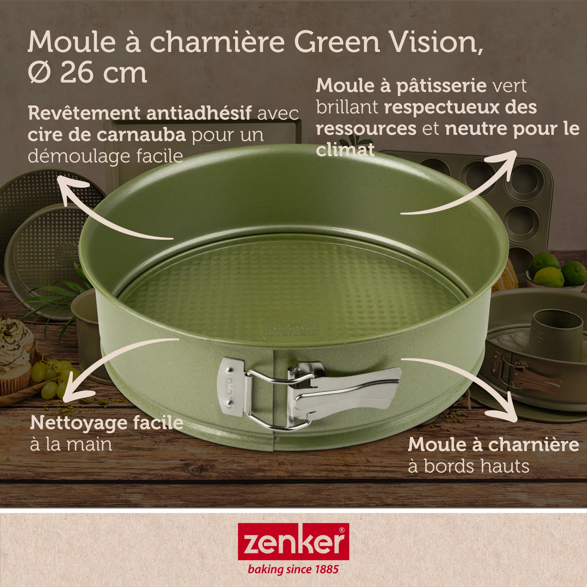 Moule à manqué à charnière 26 cm Zenker Green Vision - Image 3