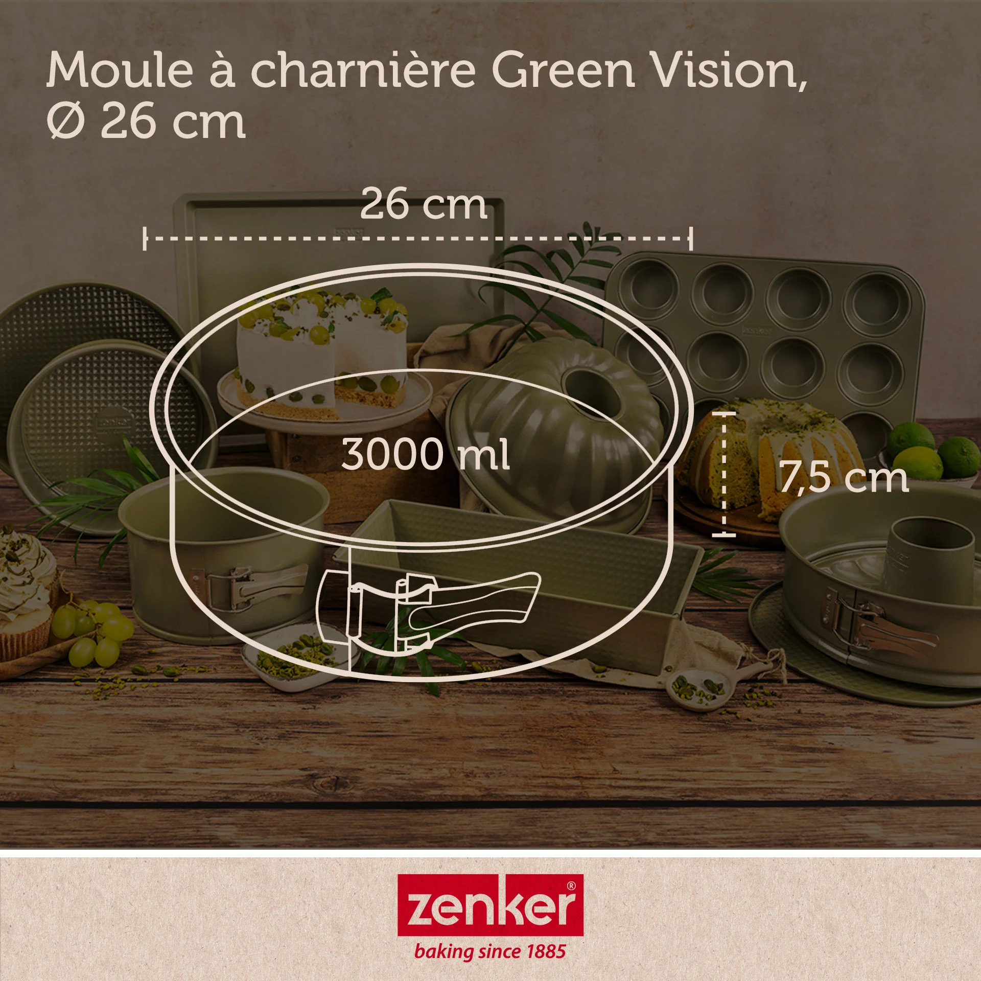 Moule à manqué à charnière 26 cm Zenker Green Vision - Image 4