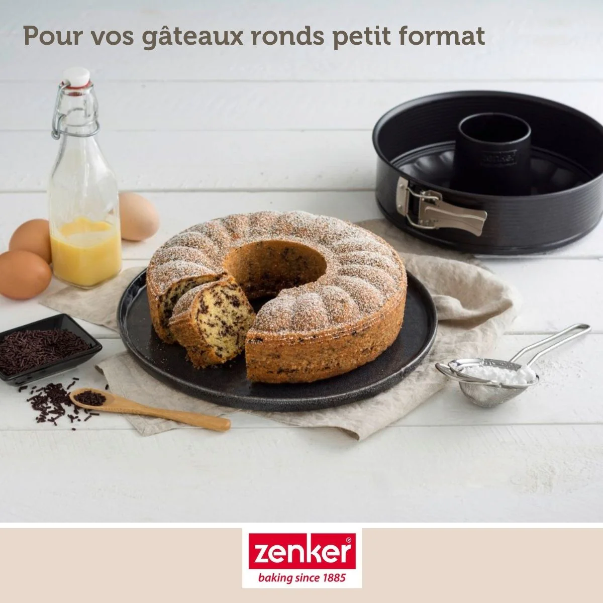 Moule à manqué à charnière avec fond à savarin 18 cm Zenker Black Metallic - Image 2