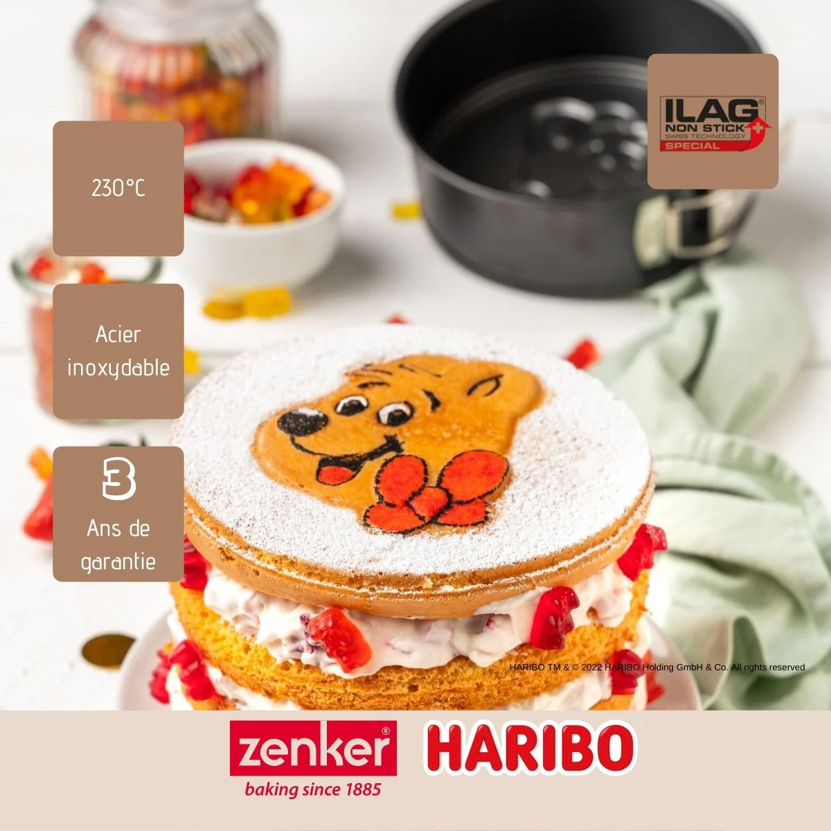Moule à manqué à charnière 18 cm avec emporte-pièce Zenker Haribo - Image 4