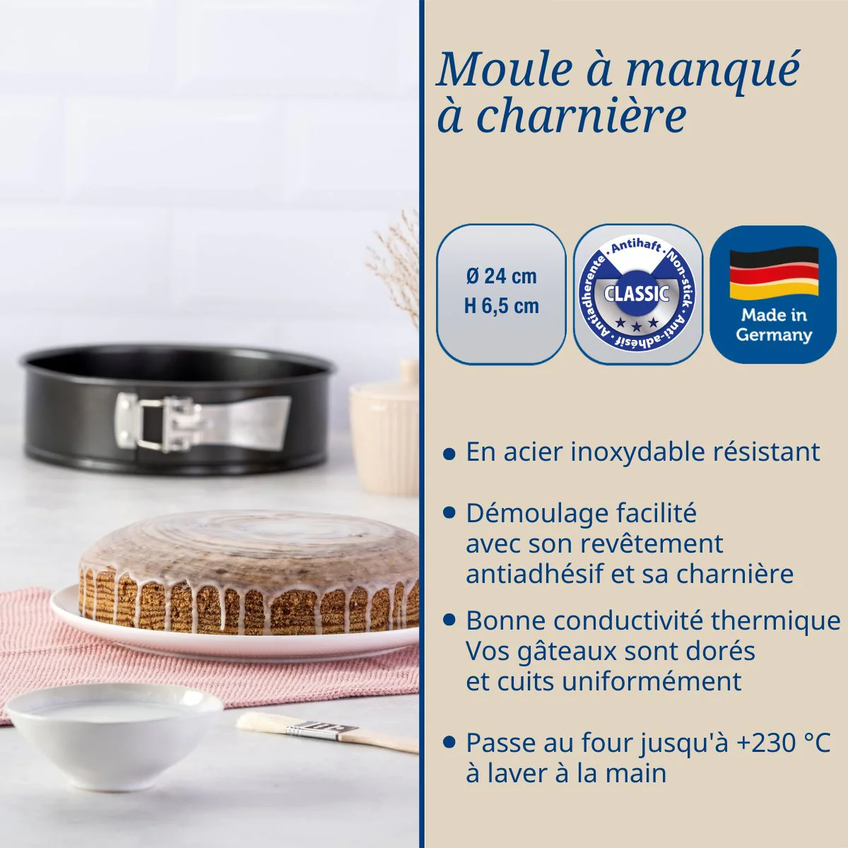 Moule à manqué à charnière 24 cm Dr.Oetker Tradition - Image 3