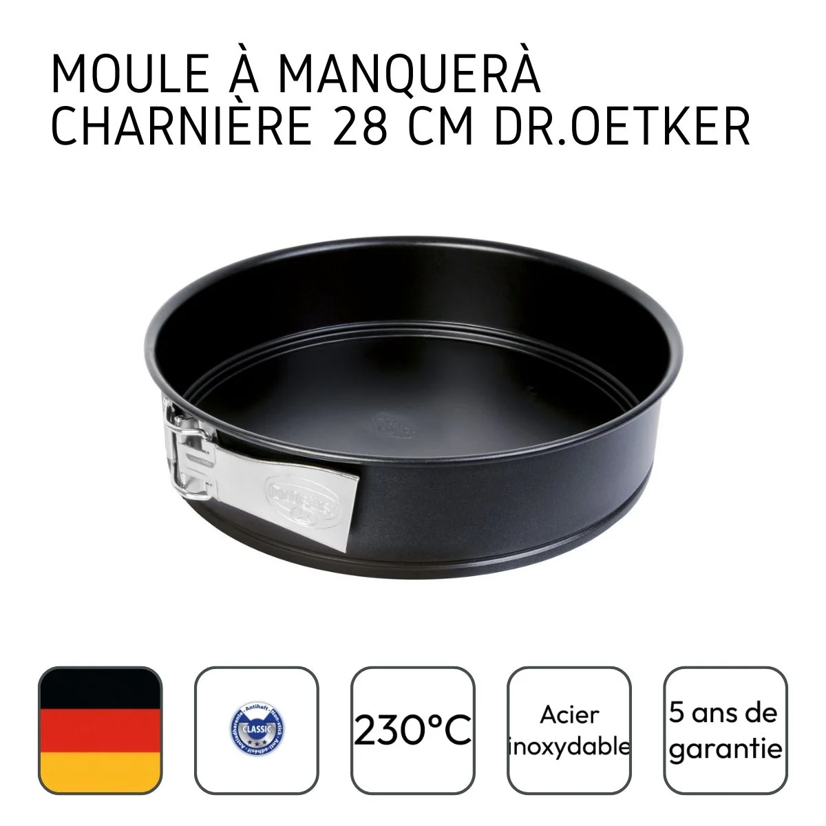 Moule à manqué à charnière 28 cm Dr.Oetker Tradition - Image 4