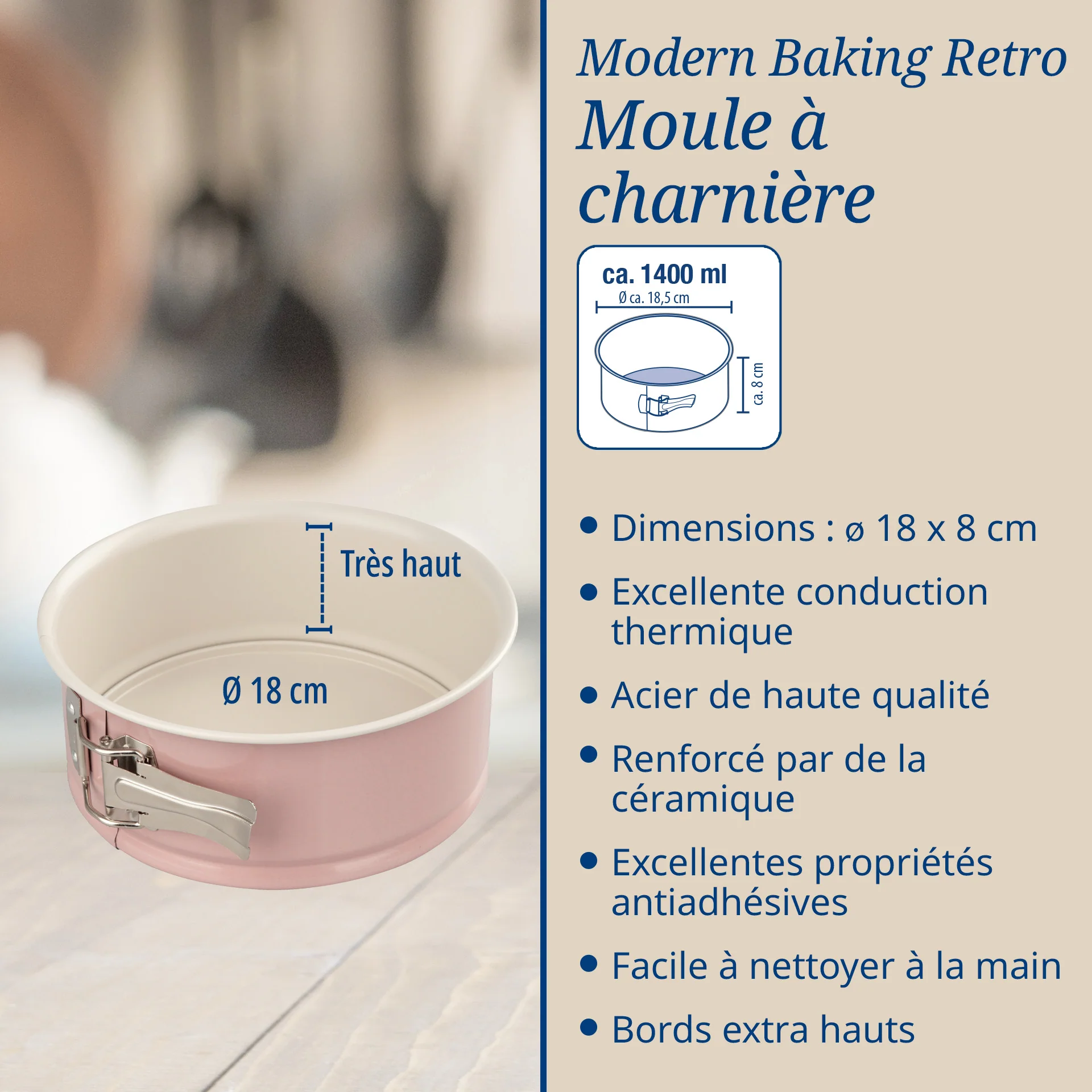 Moule à manqué à charnière 18 cm Dr.Oetker Rétro - Image 3