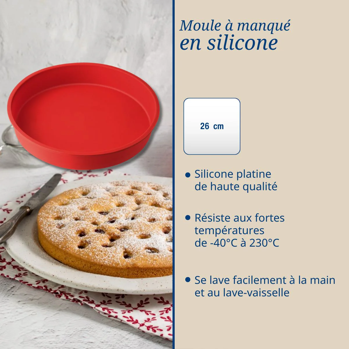 Moule à manqué en silicone de 26 cm Dr. Oetker Flexxibel Love - Image 3