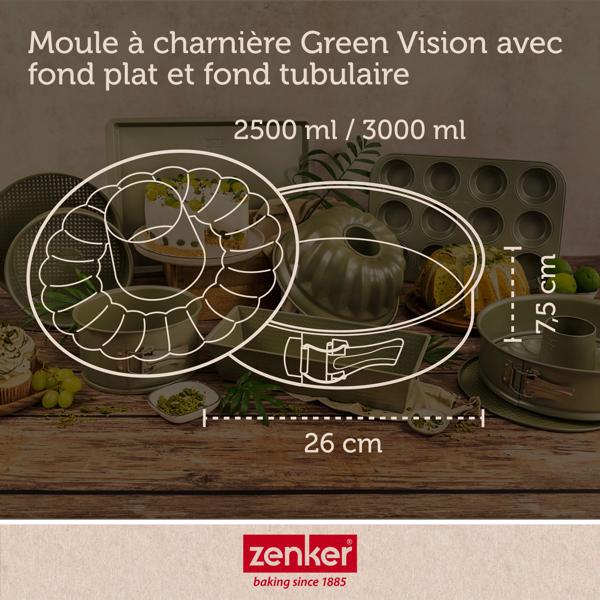 Moule à manqué et à savarin double fond 26 cm Zenker Green Vision - Image 4