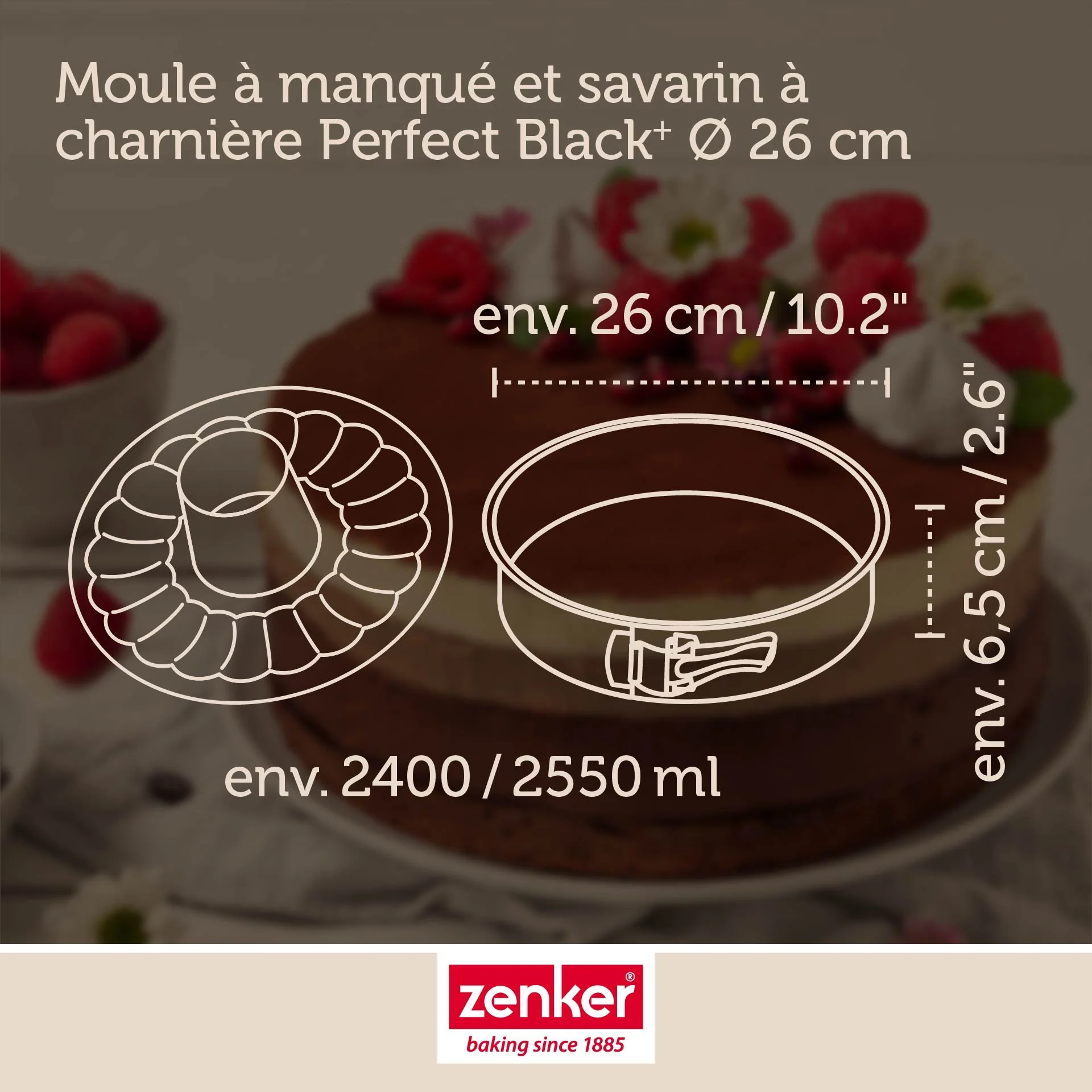 Moule à manqué et à savarin double fond 26 cm Zenker PerfectBack+ - Image 3