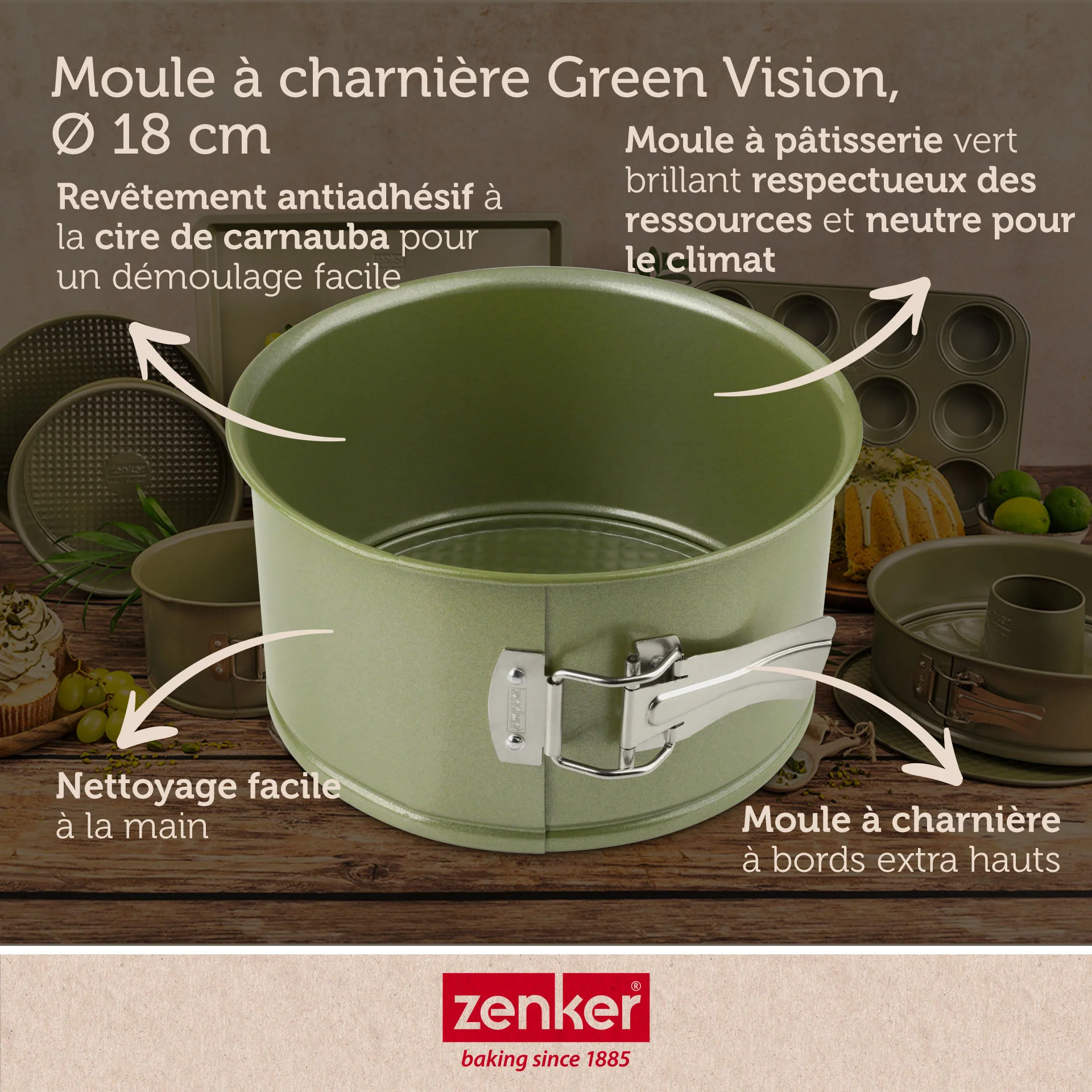 Moule à panettone à charnière 18 cm Zenker Green Vision - Image 3