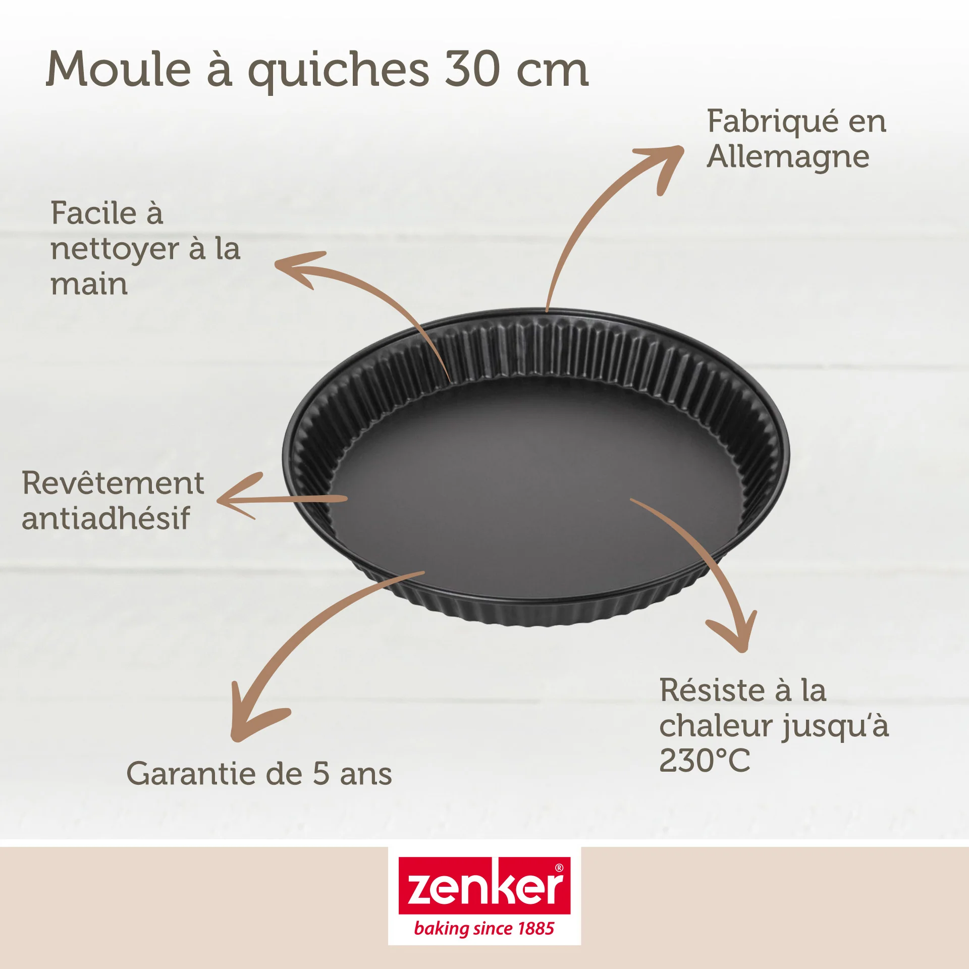 Moule à quiche lorraine 30 cm Zenker Spécial Countries - Image 3