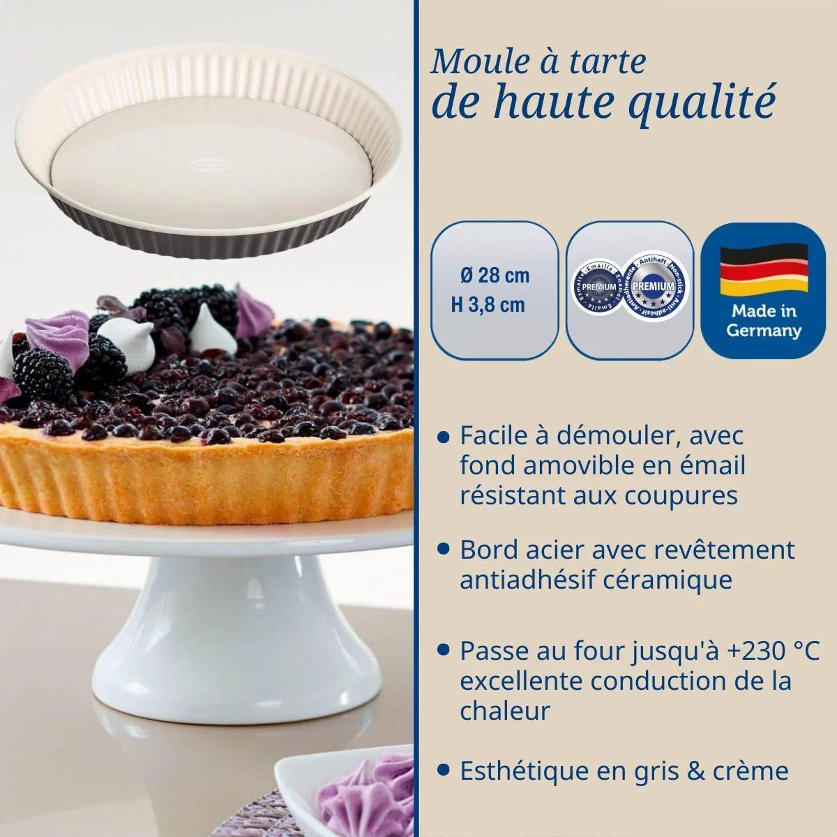 Moule à tarte quiche 28 cm en email Dr. Oetker Exclusive - Image 3