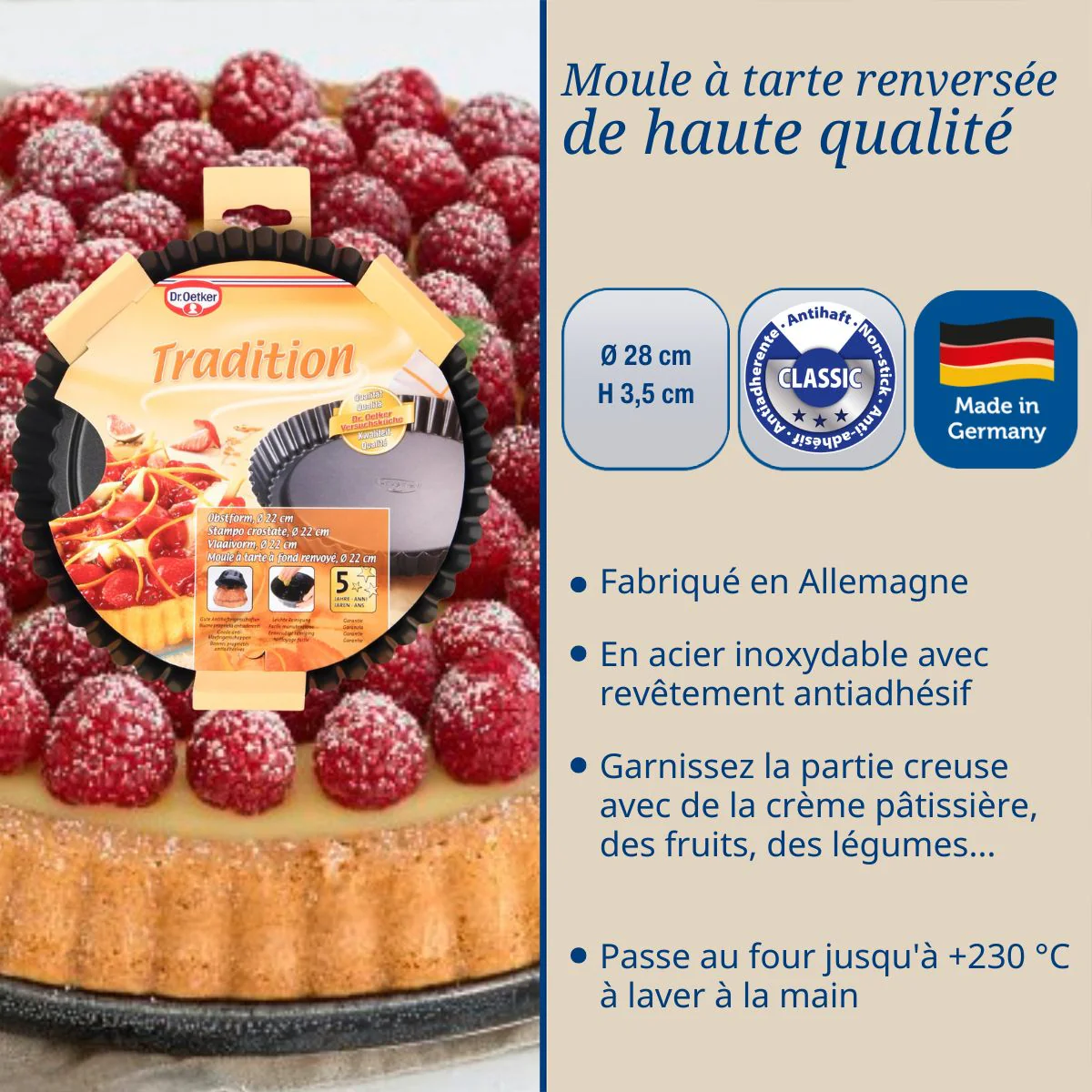 Moule à tarte renversée 28 cm Dr.Oetker Tradition - Image 3