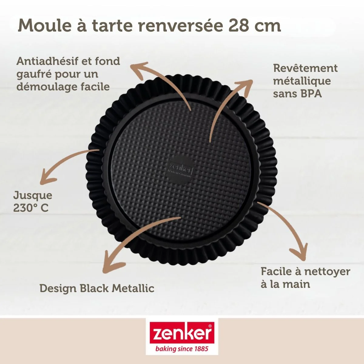 Moule à tarte renversée 28 cm Zenker Black Metallic - Image 4