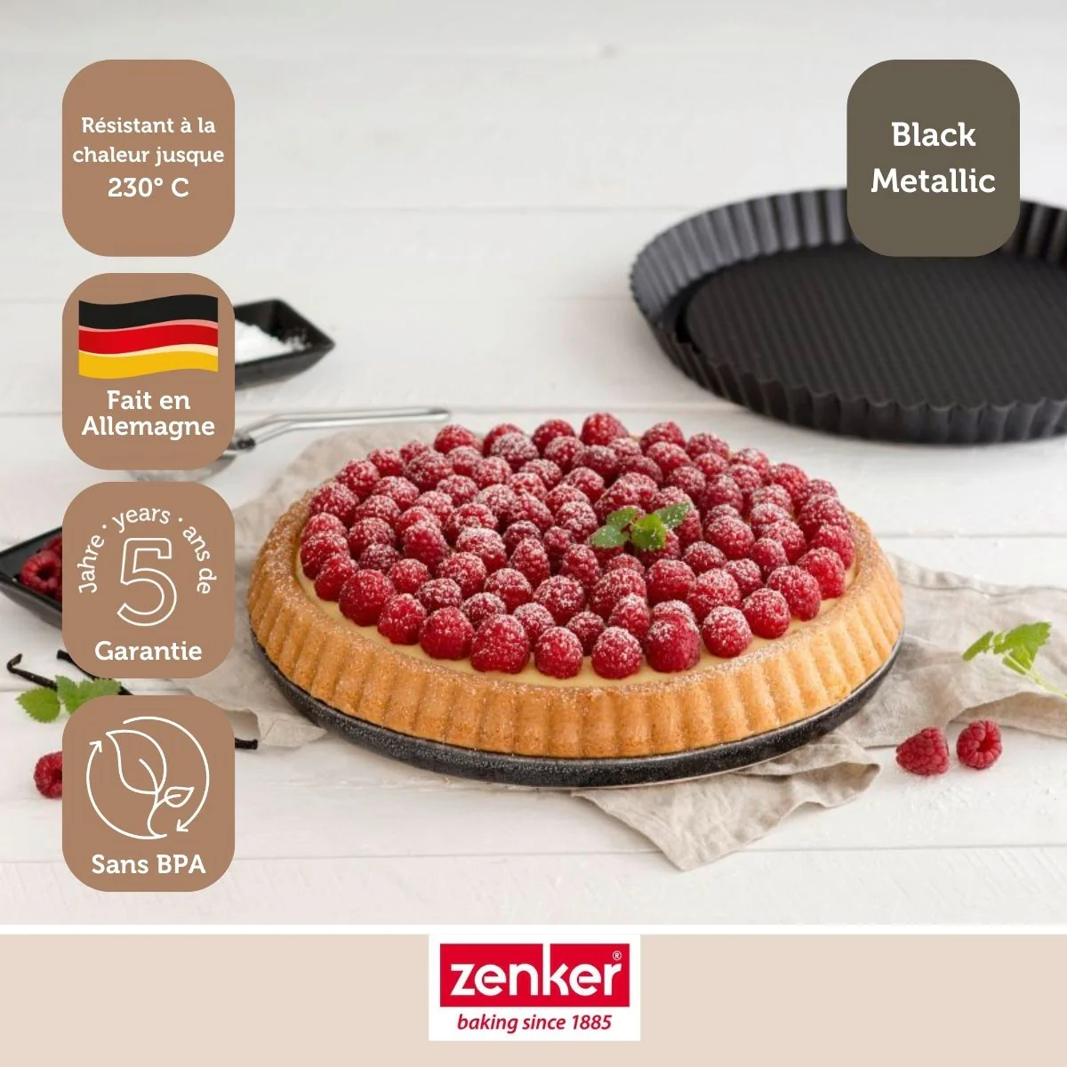 Moule à tarte renversée 28 cm Zenker Black Metallic - Image 5