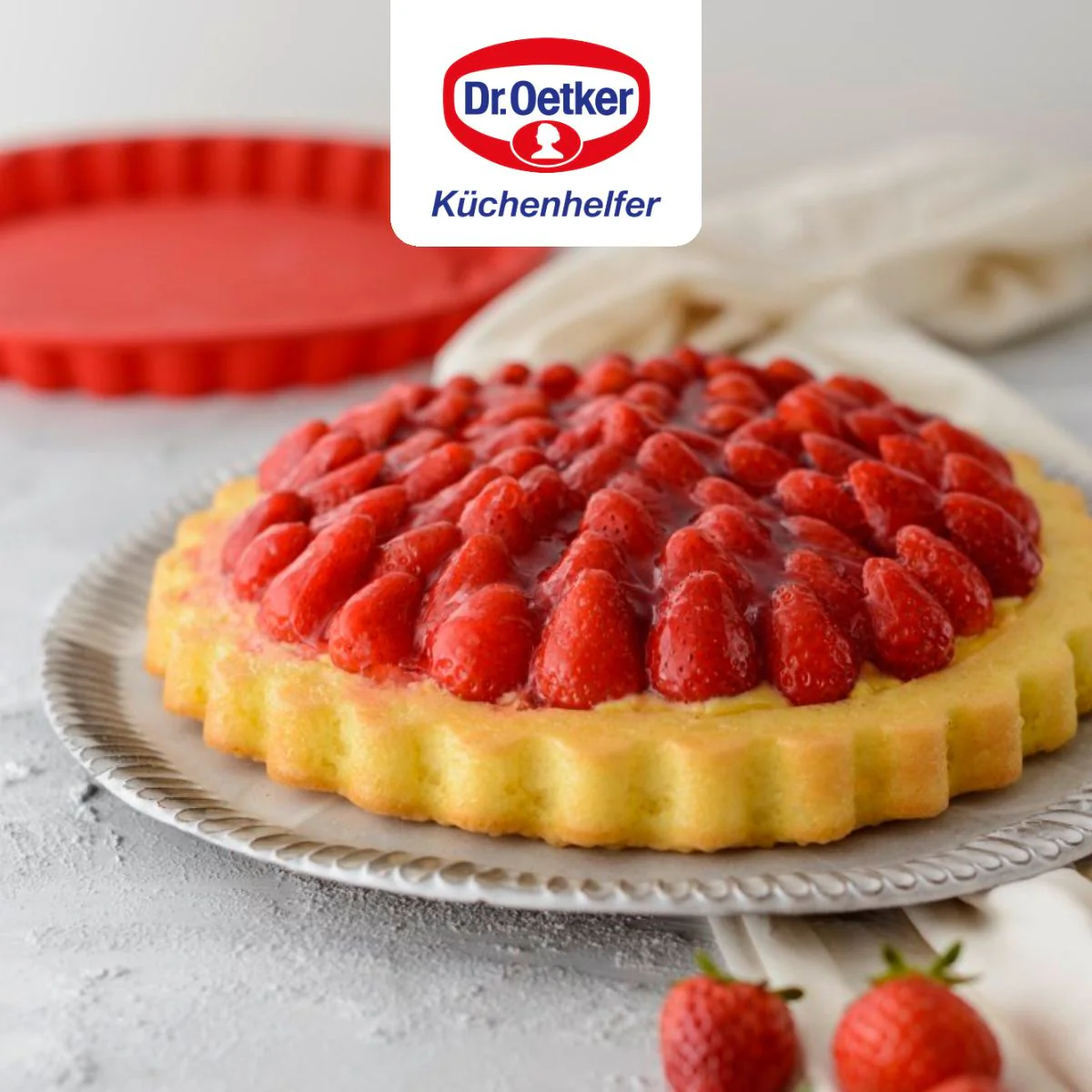 Moule à tarte en silicone rouge de 26 cm Dr. Oetker Flexxibel Love - Image 7